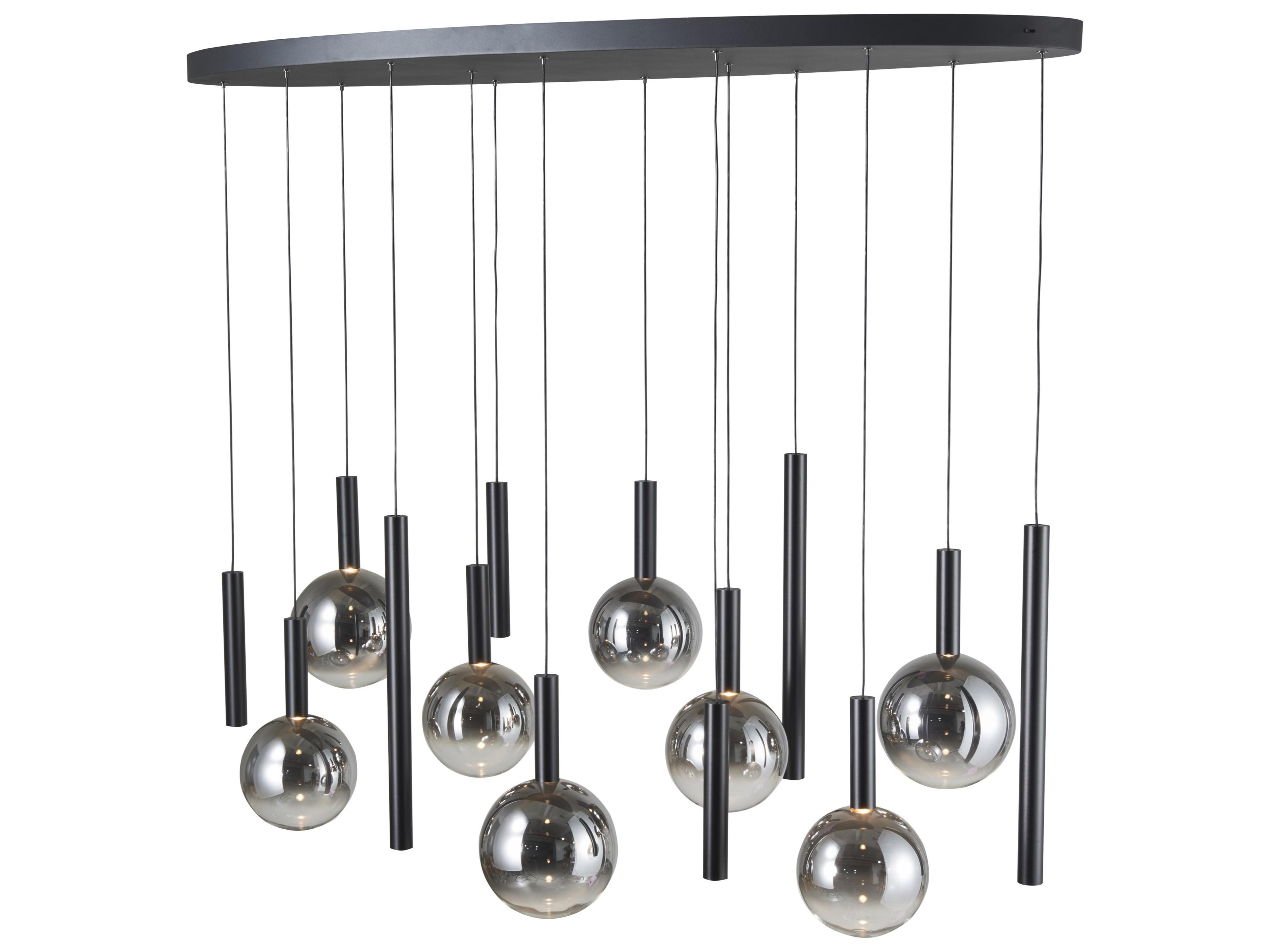 Artcraft Modella 14-Light Black Globe Round Island Pendant