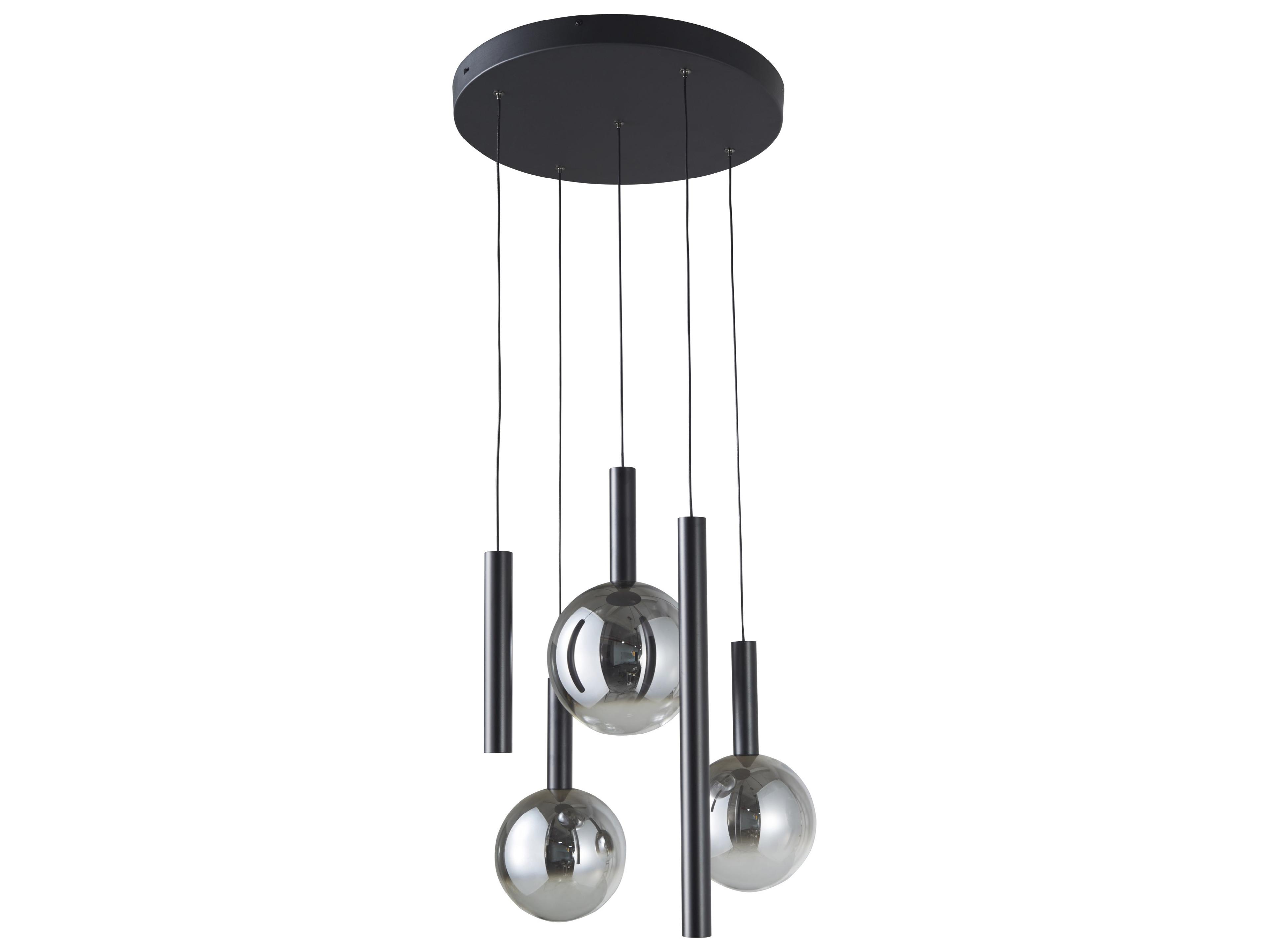 Artcraft Modella 5-Light Black Globe Linear Pendant
