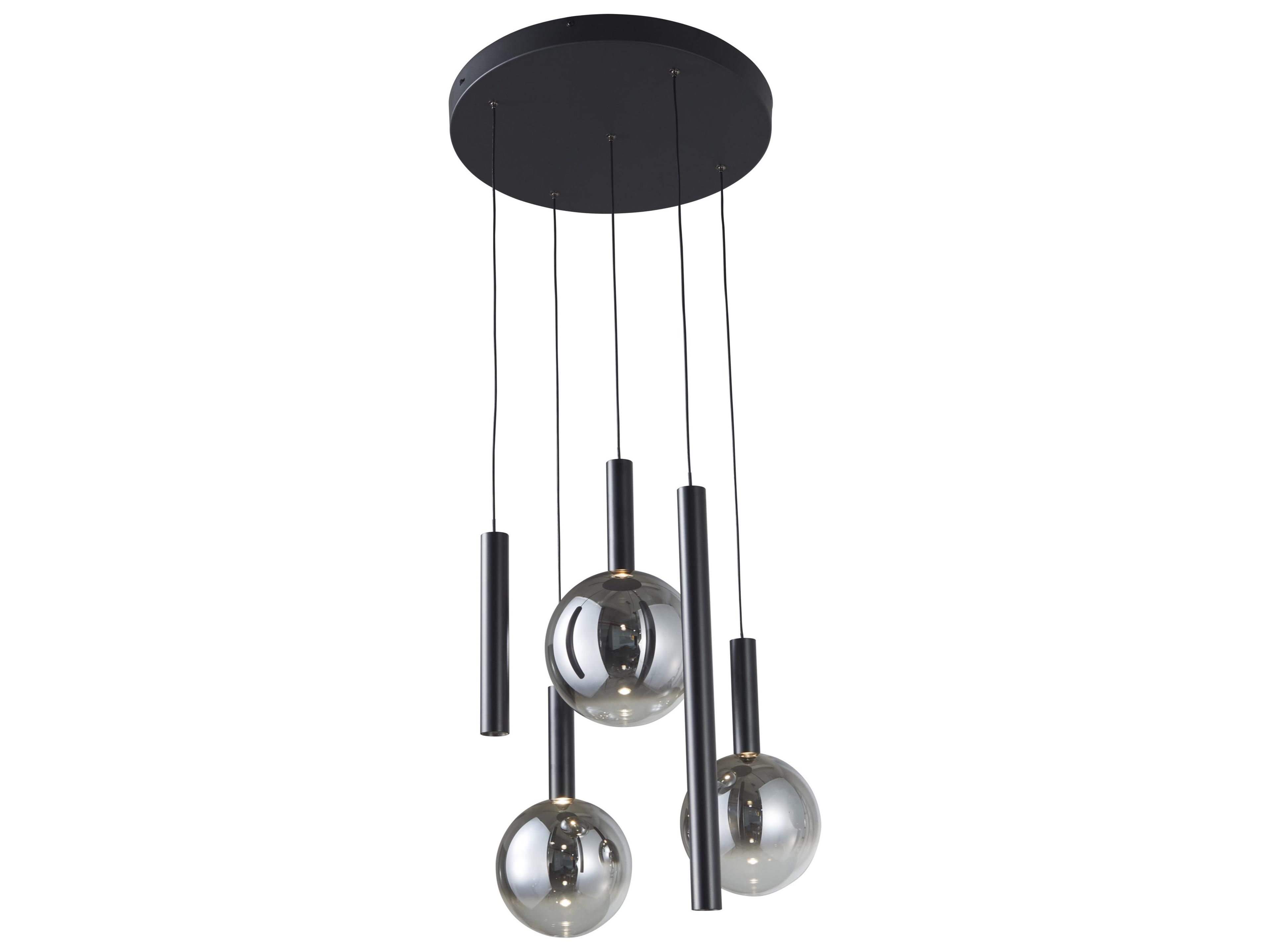 Artcraft Modella 5-Light Black Globe Linear Pendant