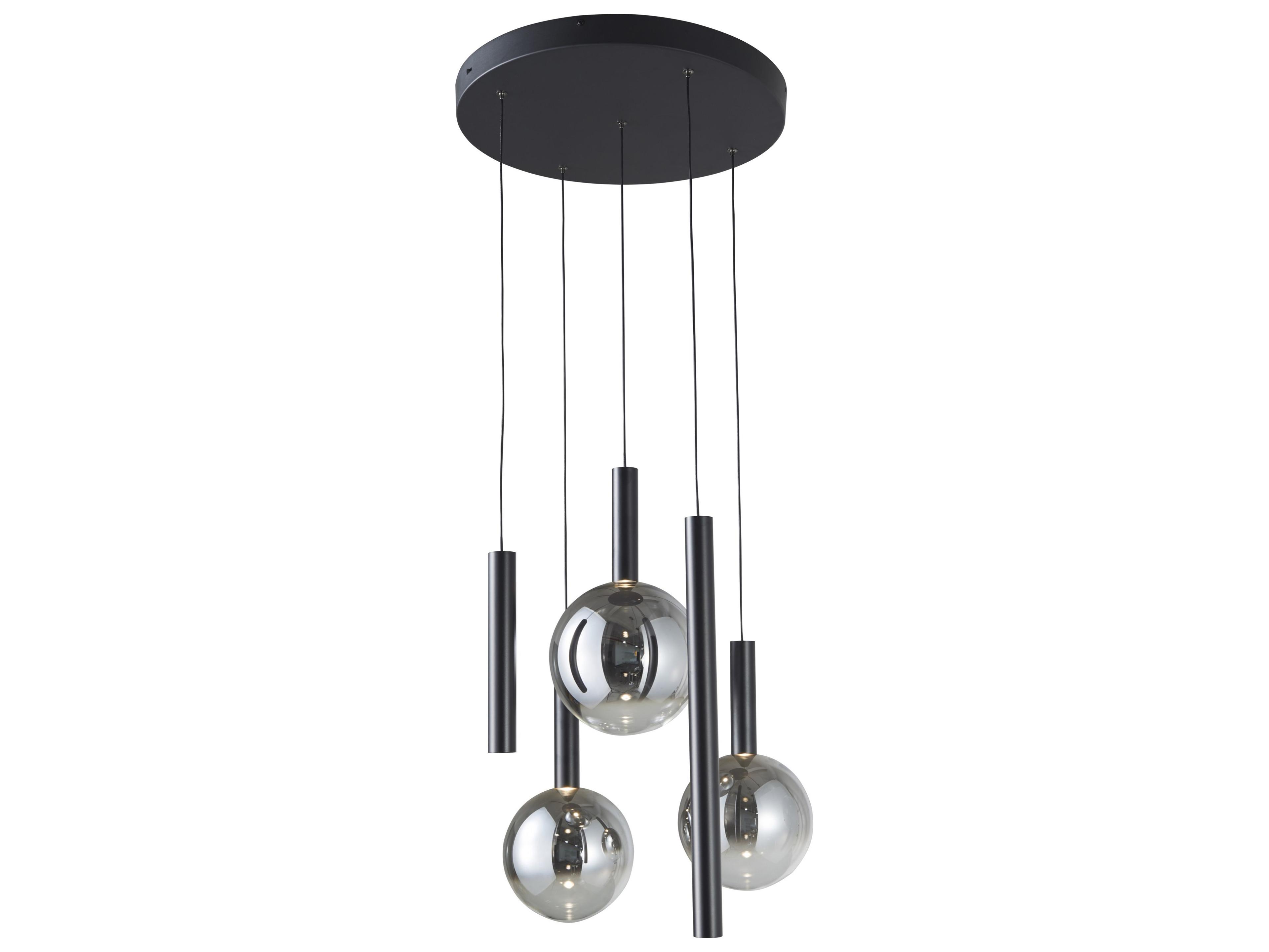 Artcraft Modella 5-Light Black Globe Linear Pendant