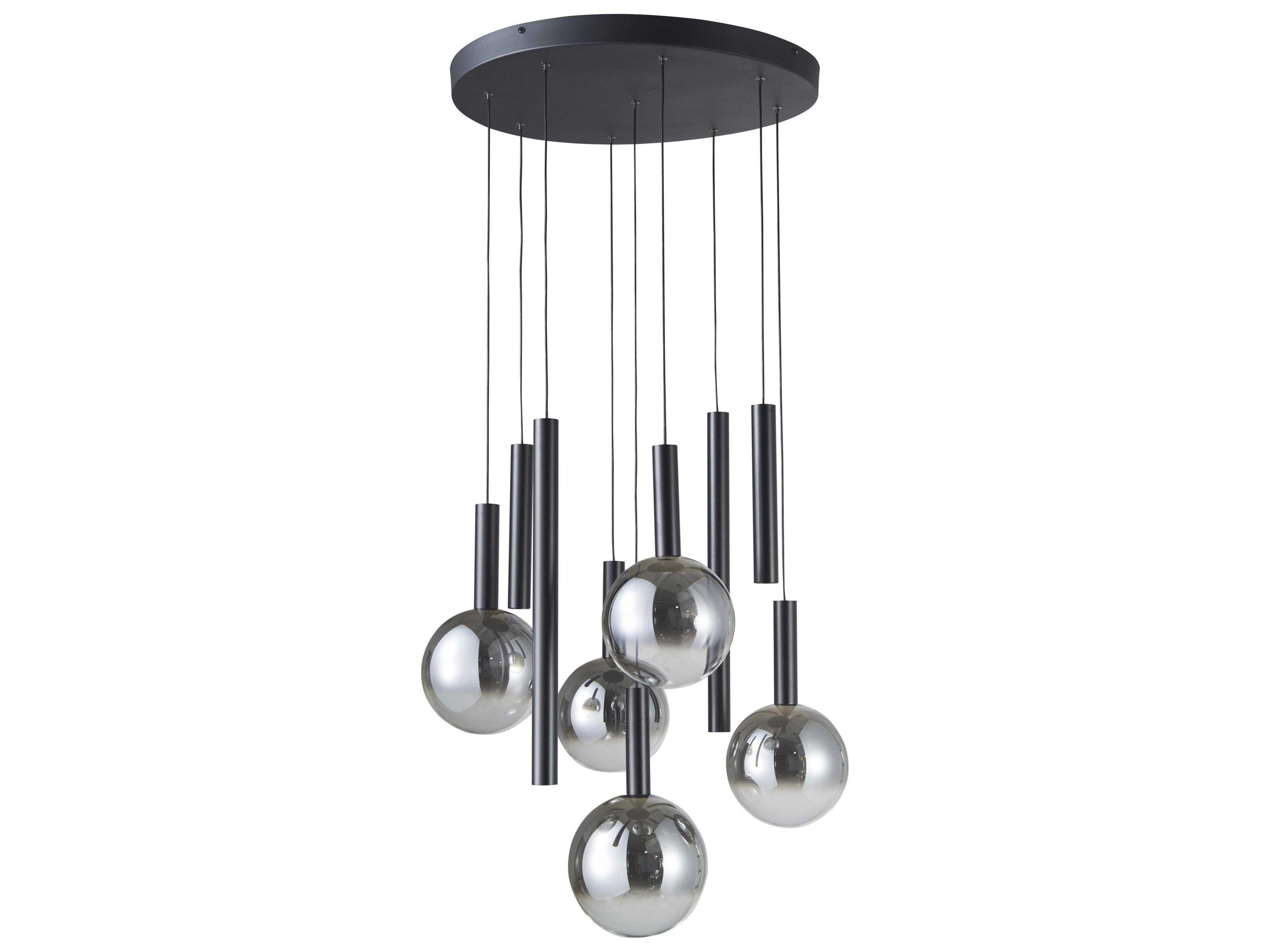 Artcraft Modella 9-Light Black Globe Round Pendant