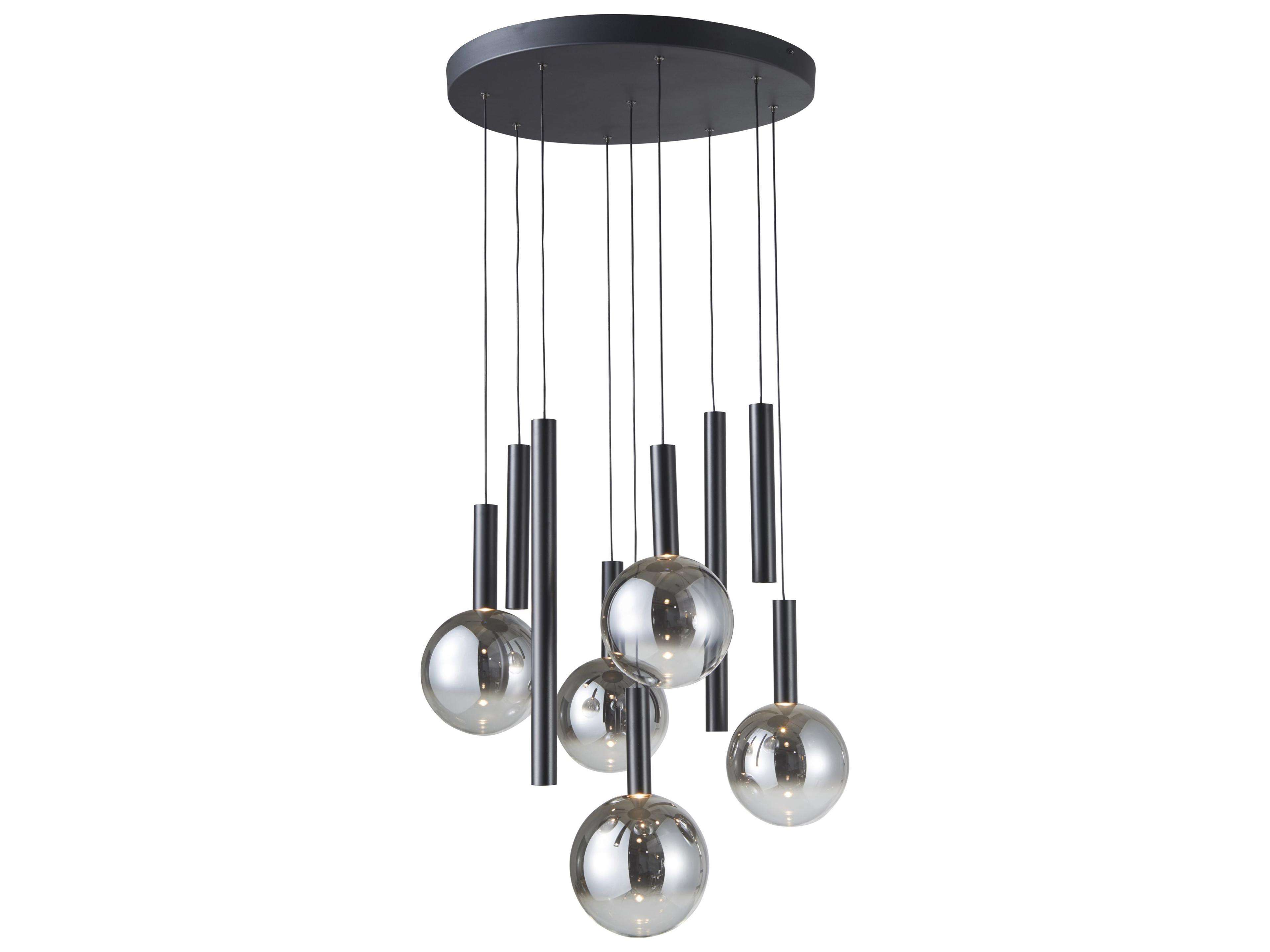 Artcraft Modella 9-Light Black Globe Round Pendant