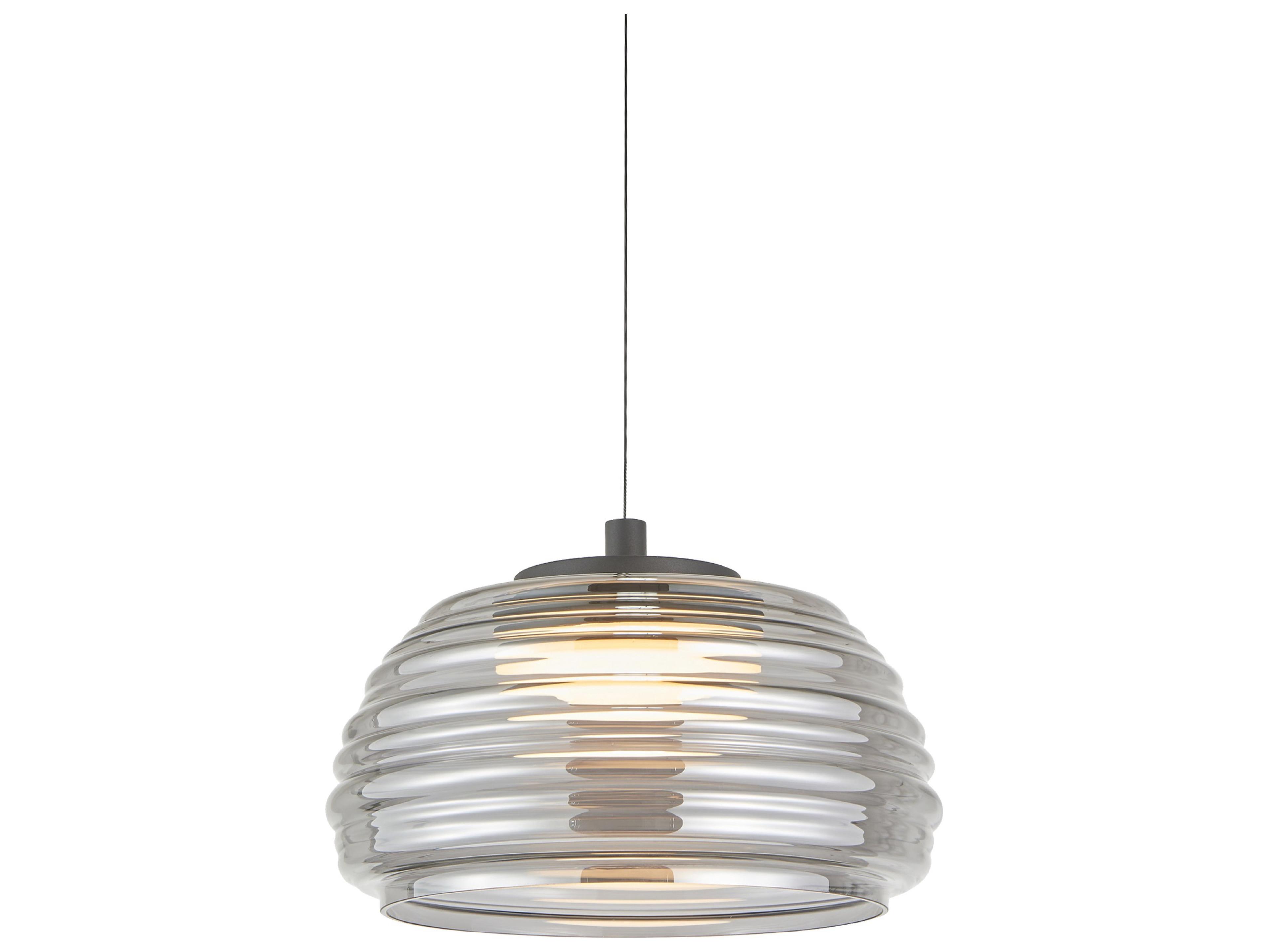 Haze LED Pendant Light in Black and Smoke