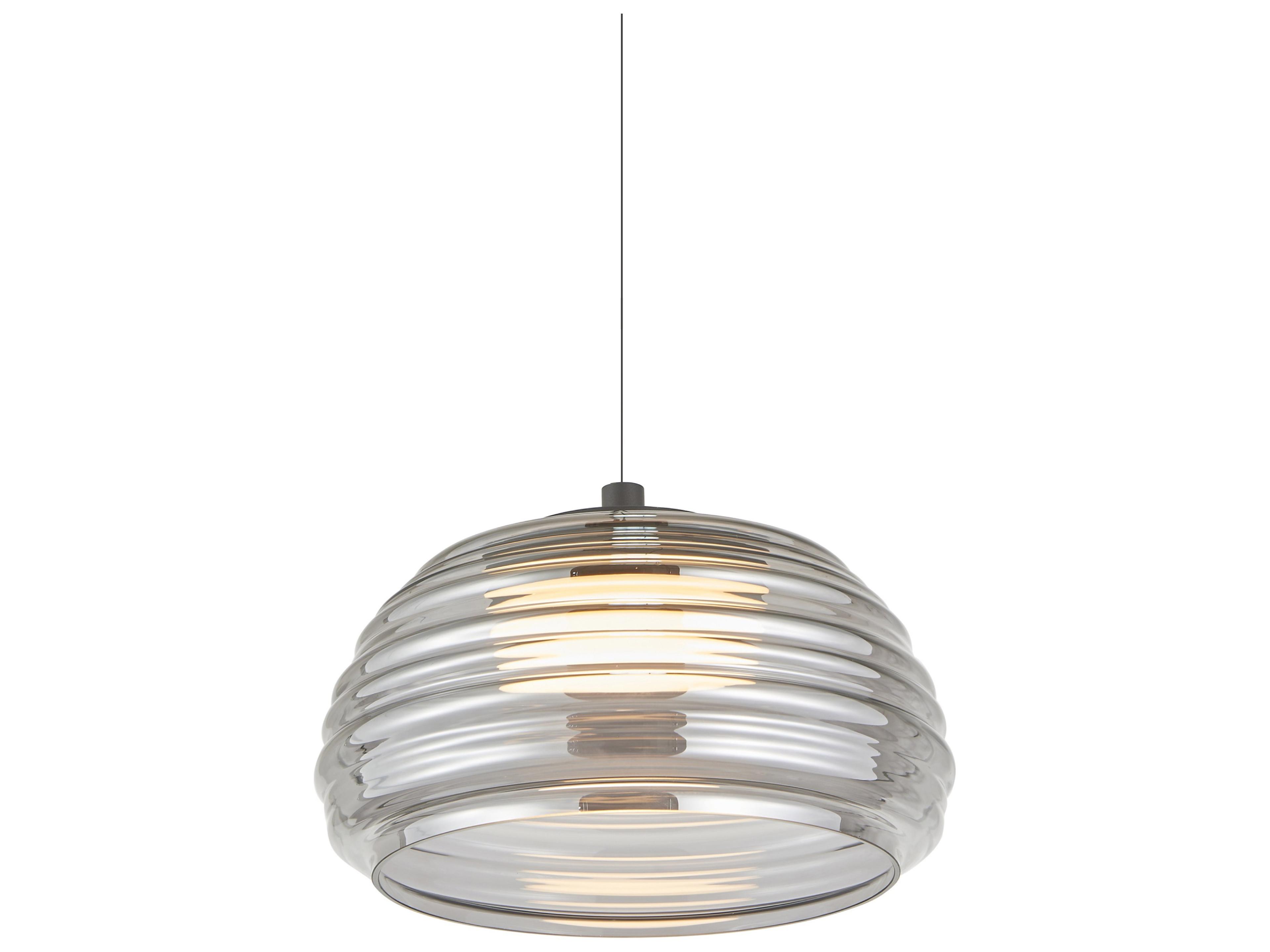 Artcraft Haze 1-Light Black smoke Dome Pendant