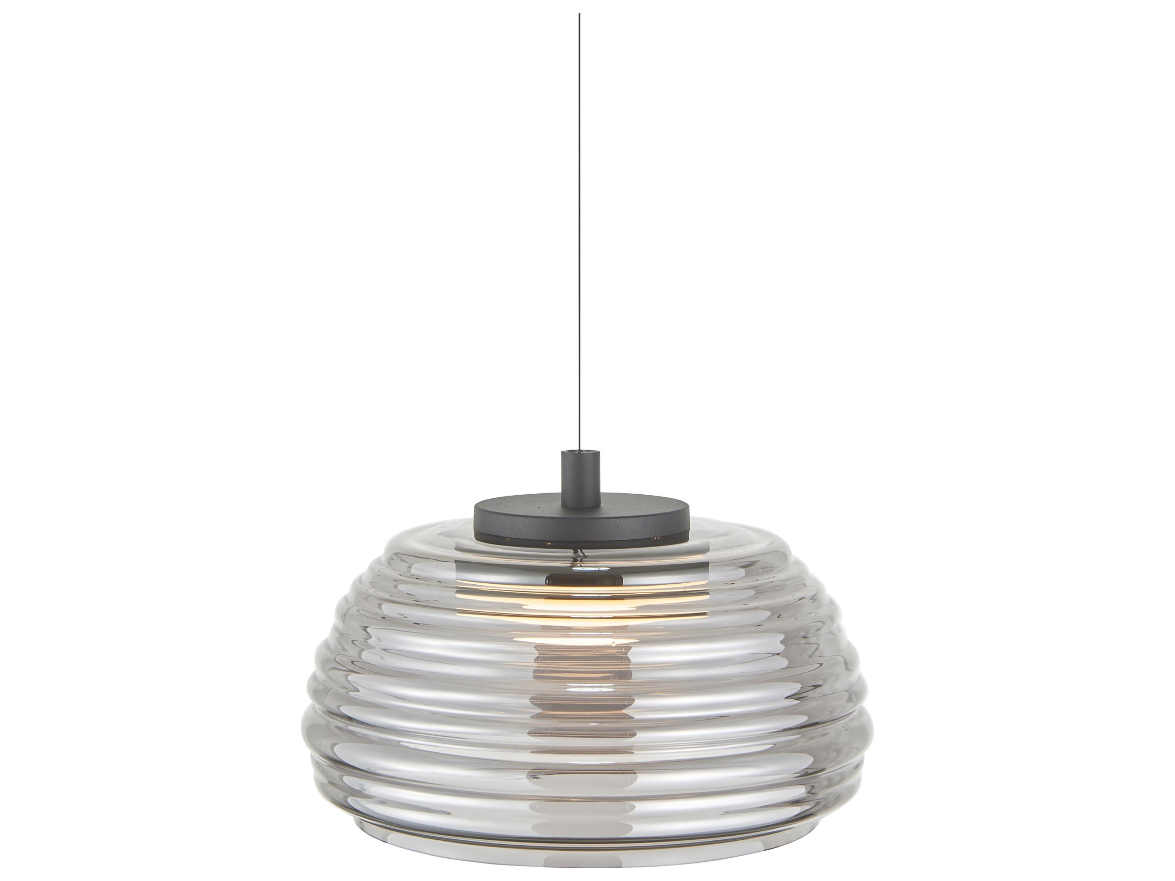 Artcraft Haze 1-Light Black smoke Dome Pendant