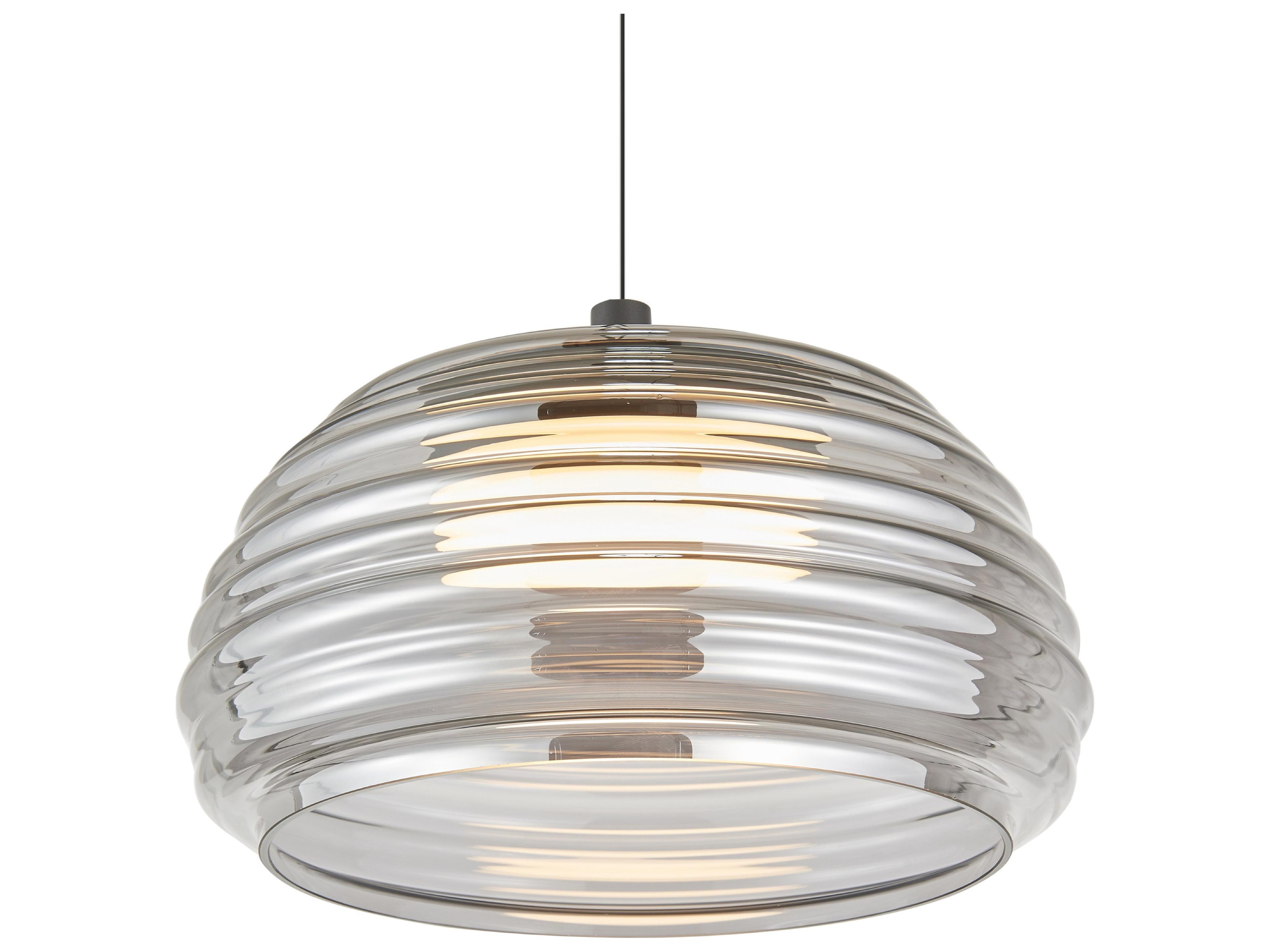 Artcraft Haze 1-Light Black smoke Dome Pendant