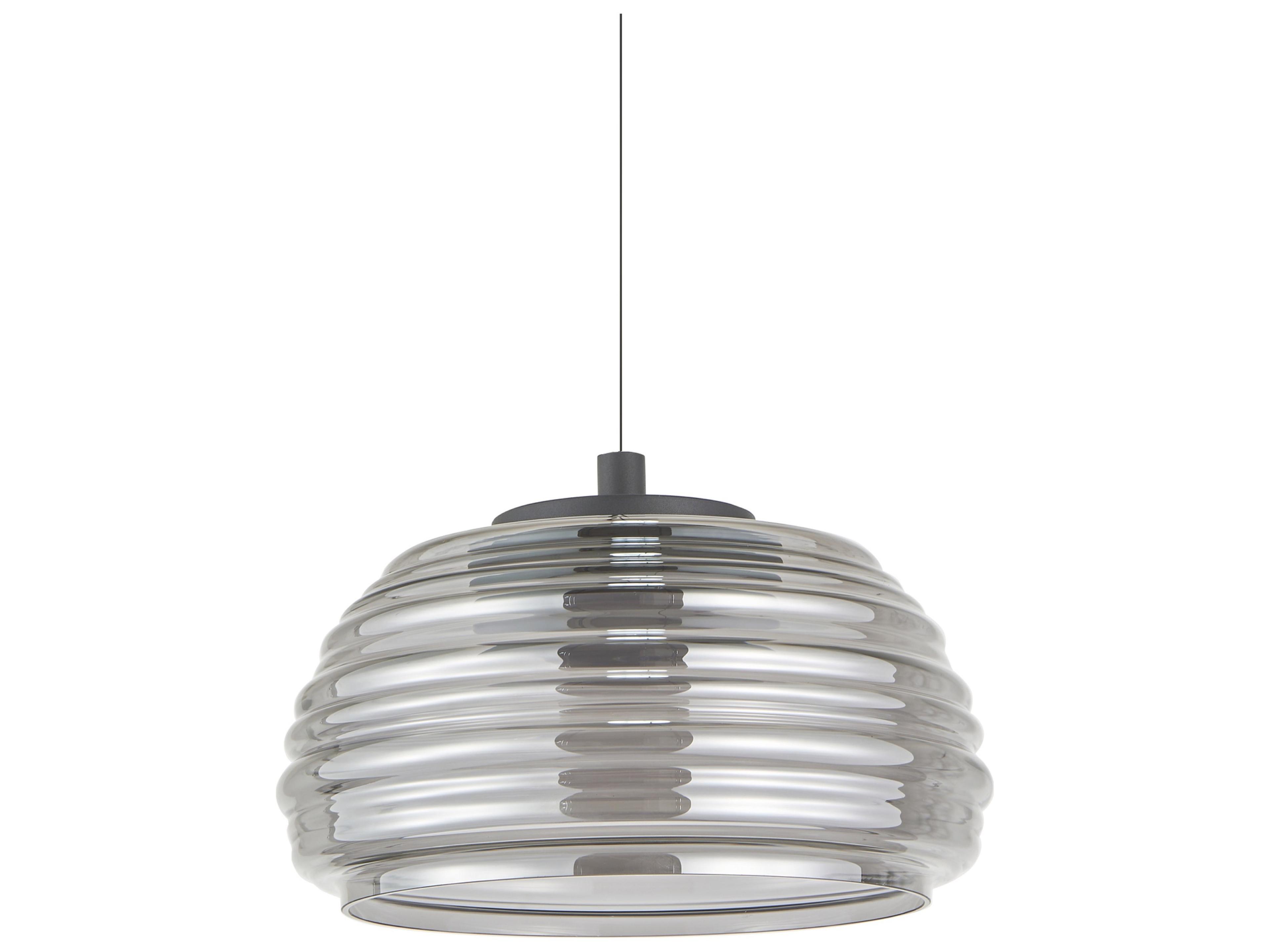 Artcraft Haze 1-Light Black smoke Dome Pendant