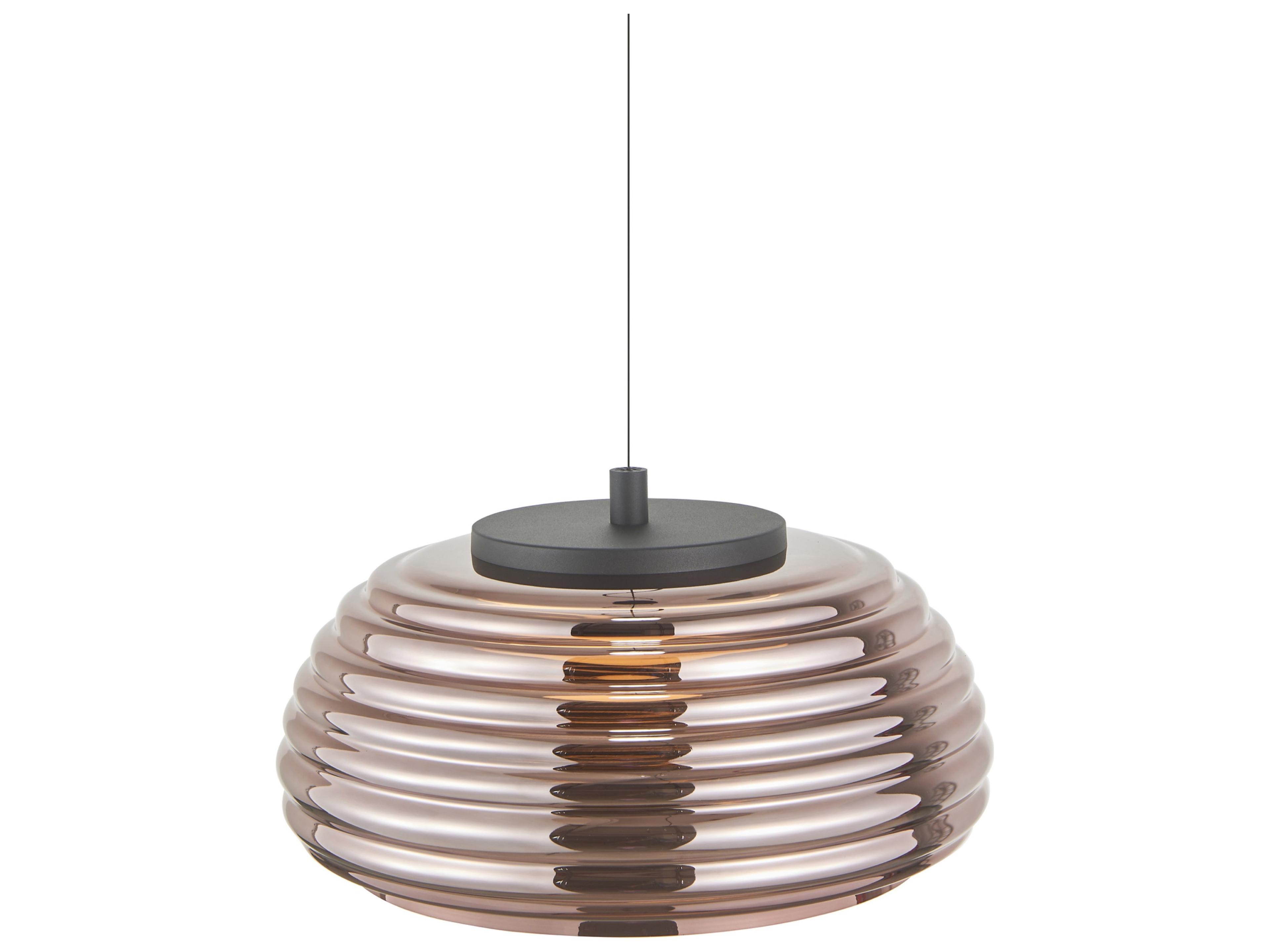 Artcraft Haze 1-Light Black espresso Copper Dome Pendant