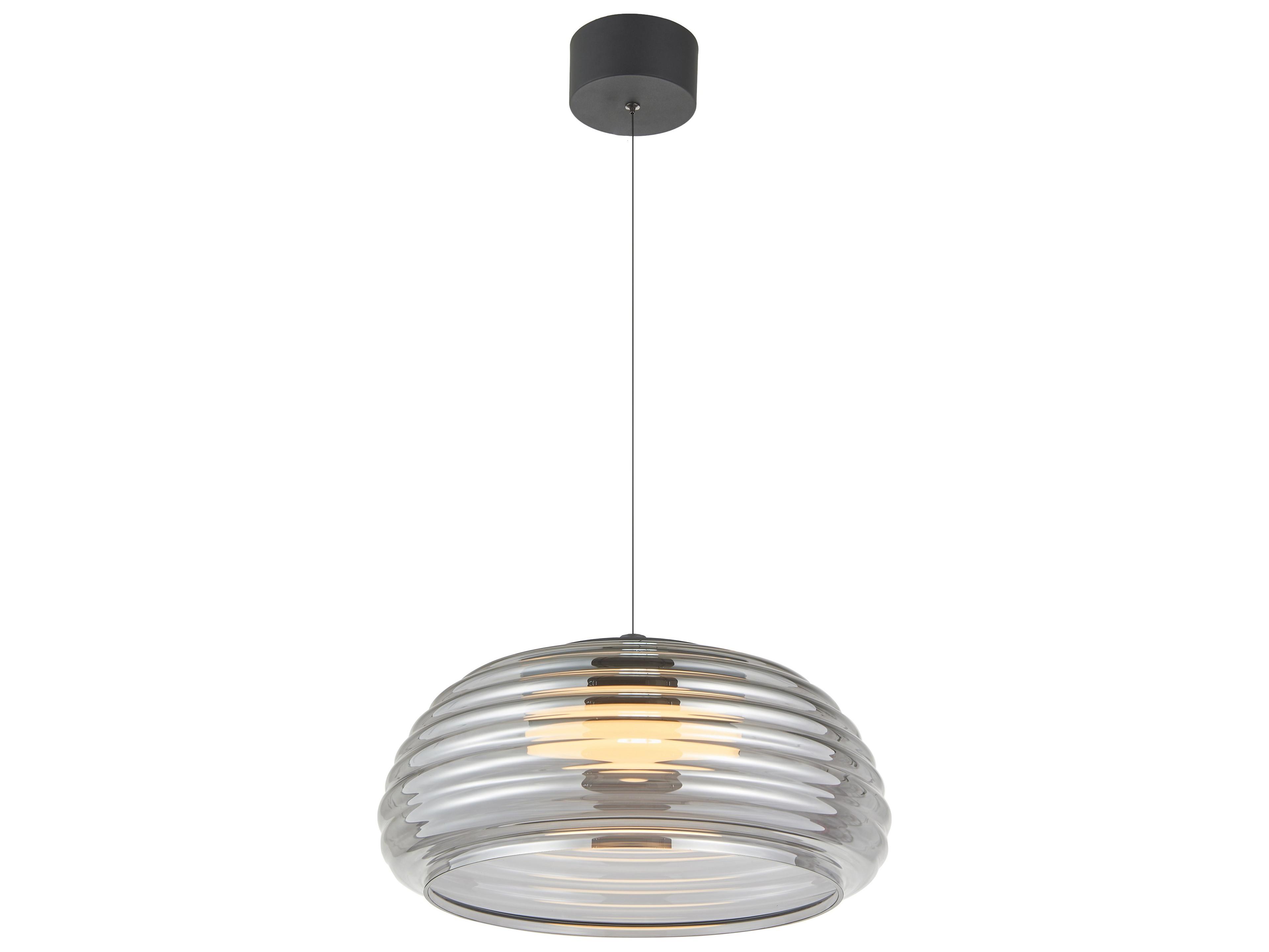 Artcraft Haze 1-Light Black smoke Dome Pendant