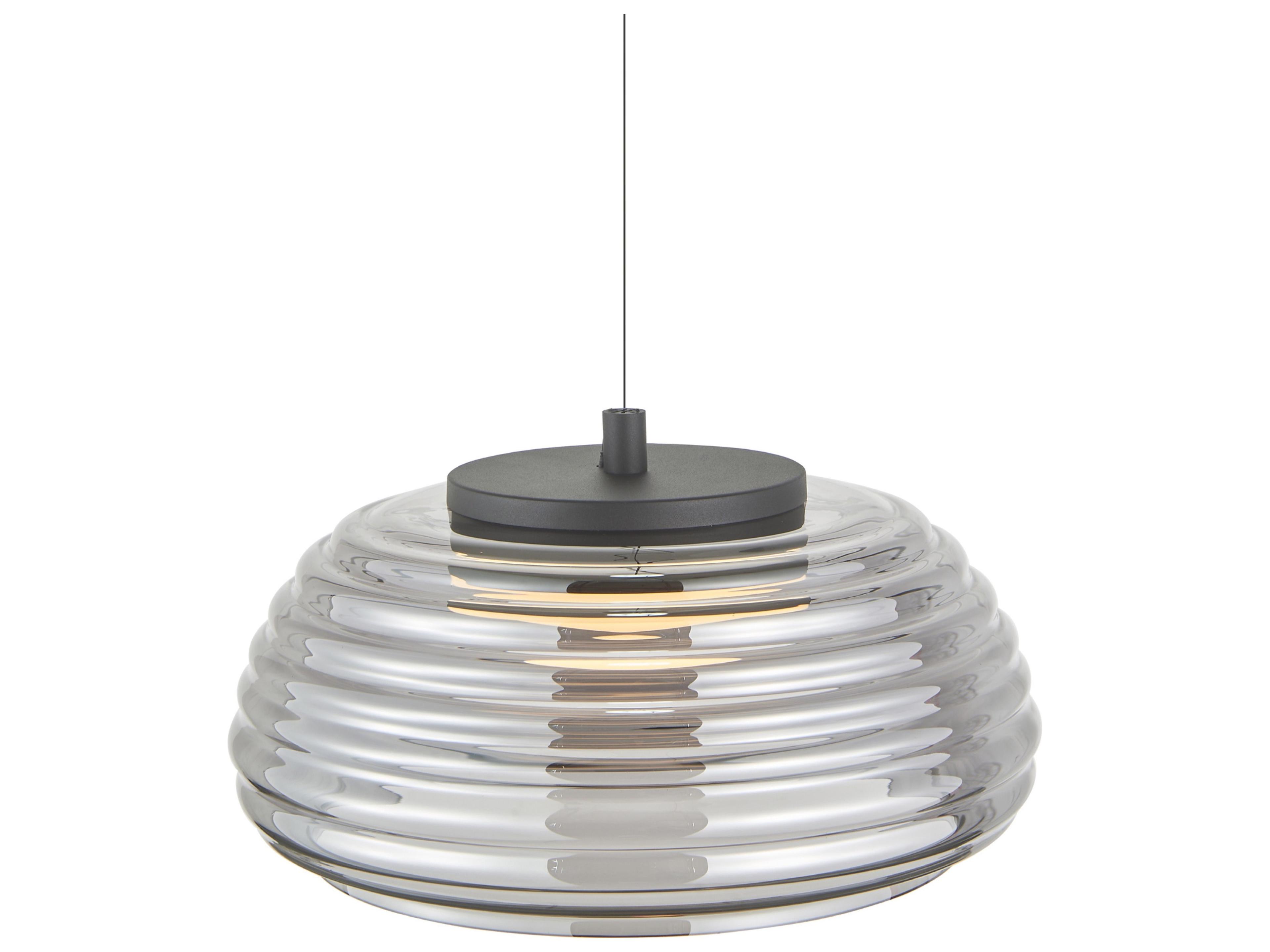 Artcraft Haze 1-Light Black smoke Dome Pendant