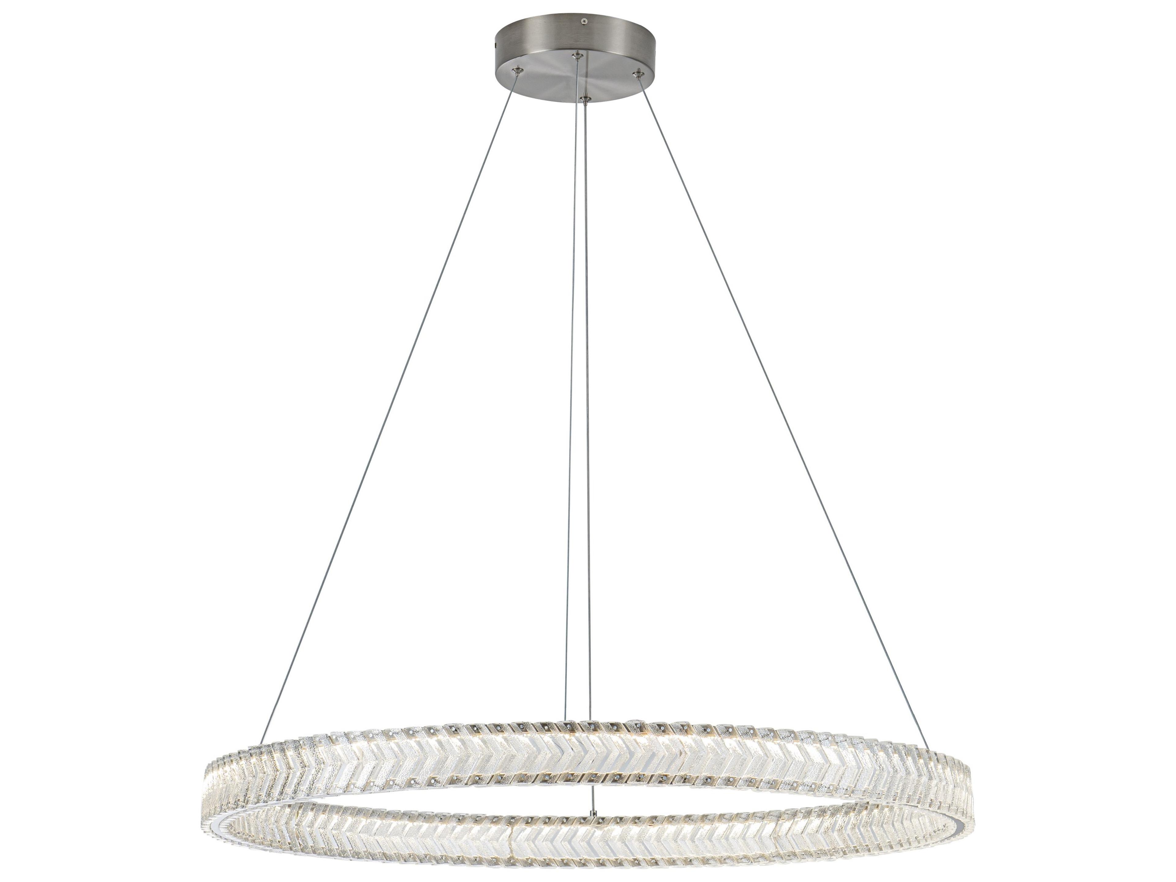 Chevron LED Pendant Light Brushed Nickel