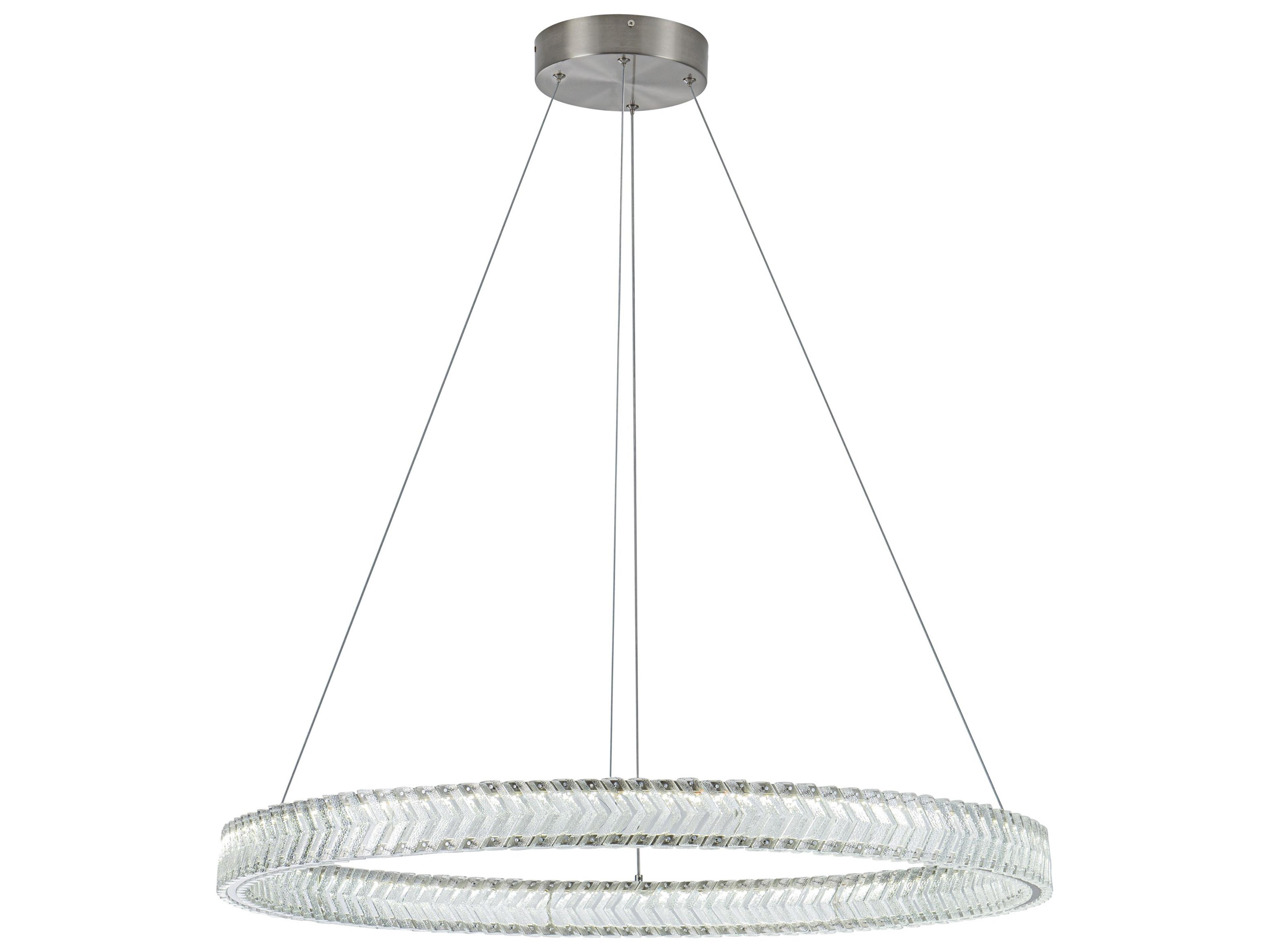 Artcraft Chevron Brushed Nickel Round Pendant