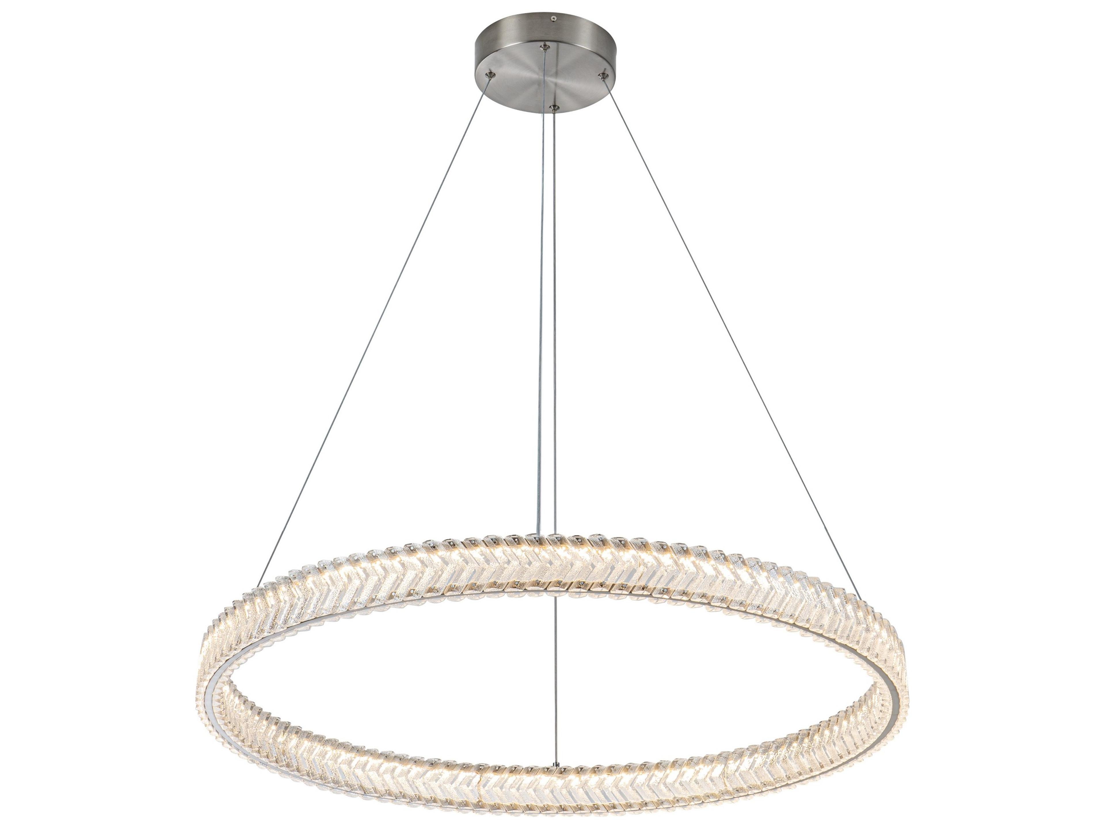 Artcraft Chevron Brushed Nickel Round Pendant