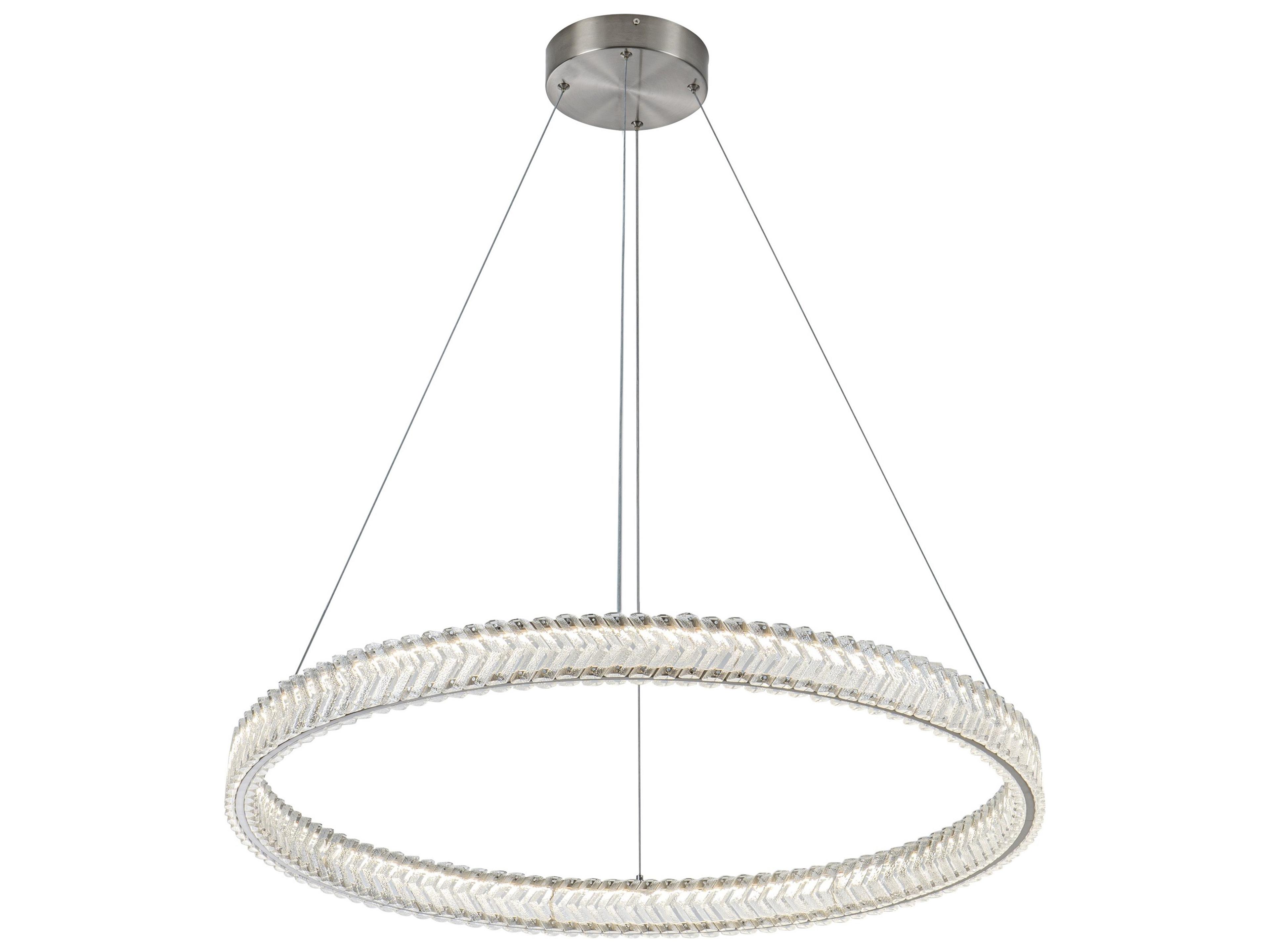 Artcraft Chevron Brushed Nickel Round Pendant