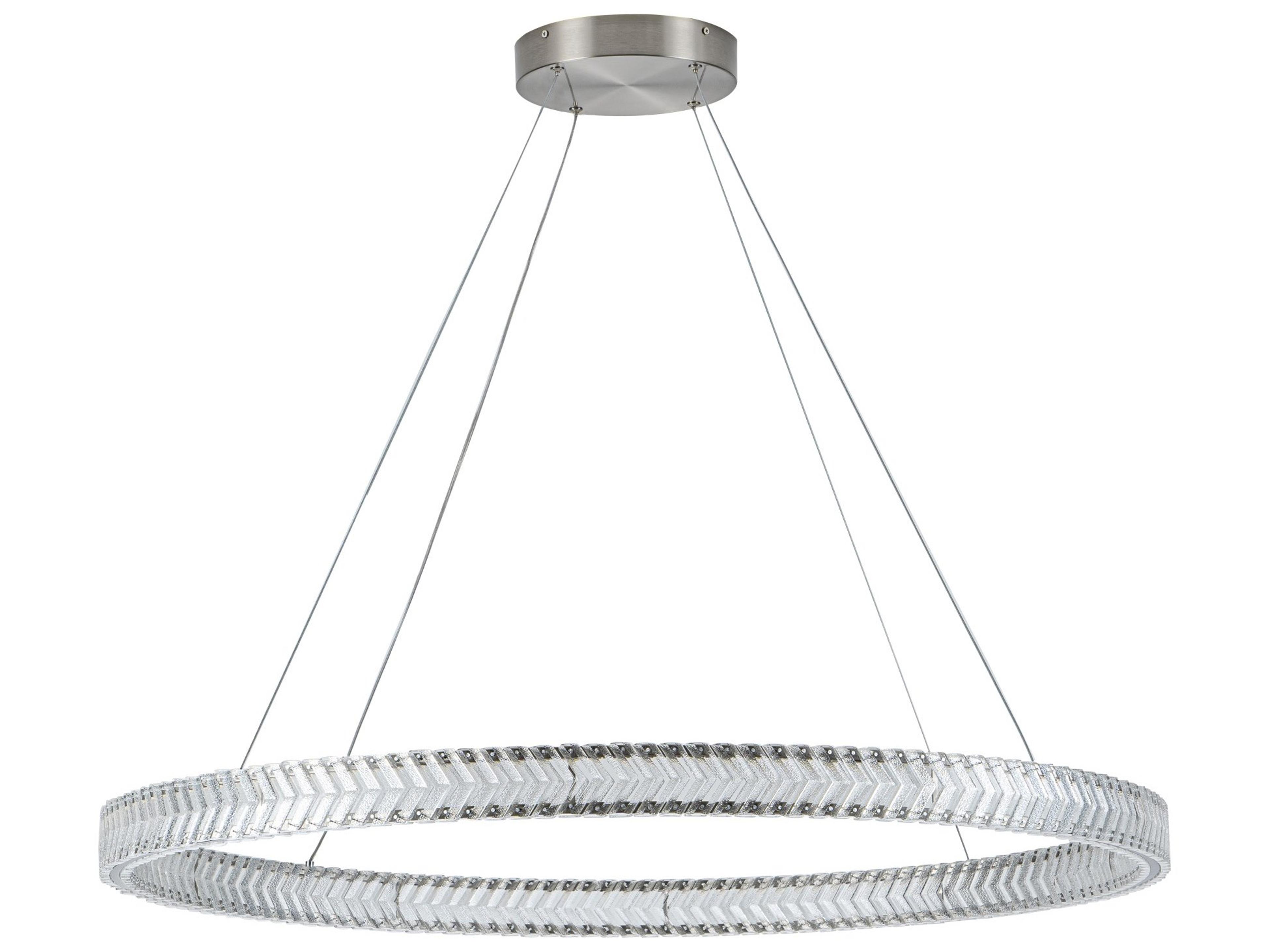 Artcraft Chevron Brushed Nickel Round Pendant