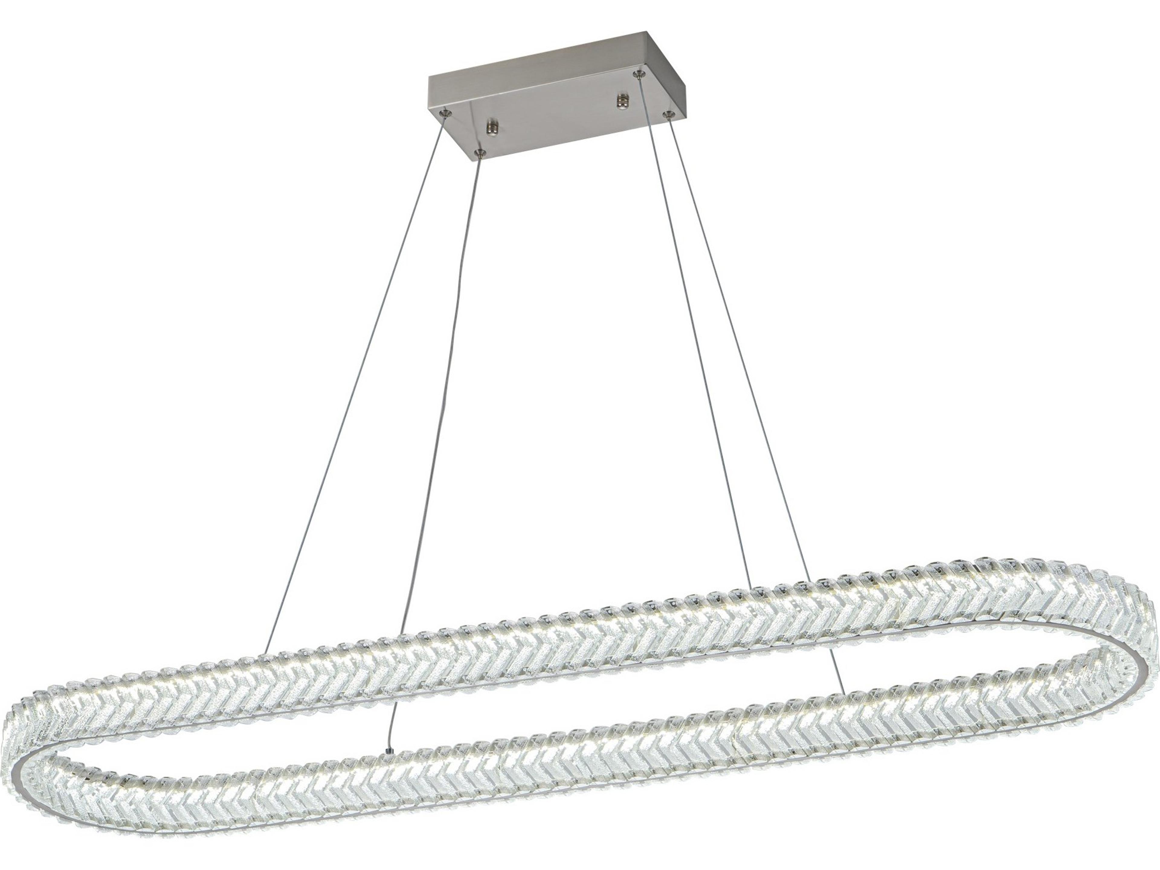 Artcraft Chevron Brushed Nickel Linear Island Pendant