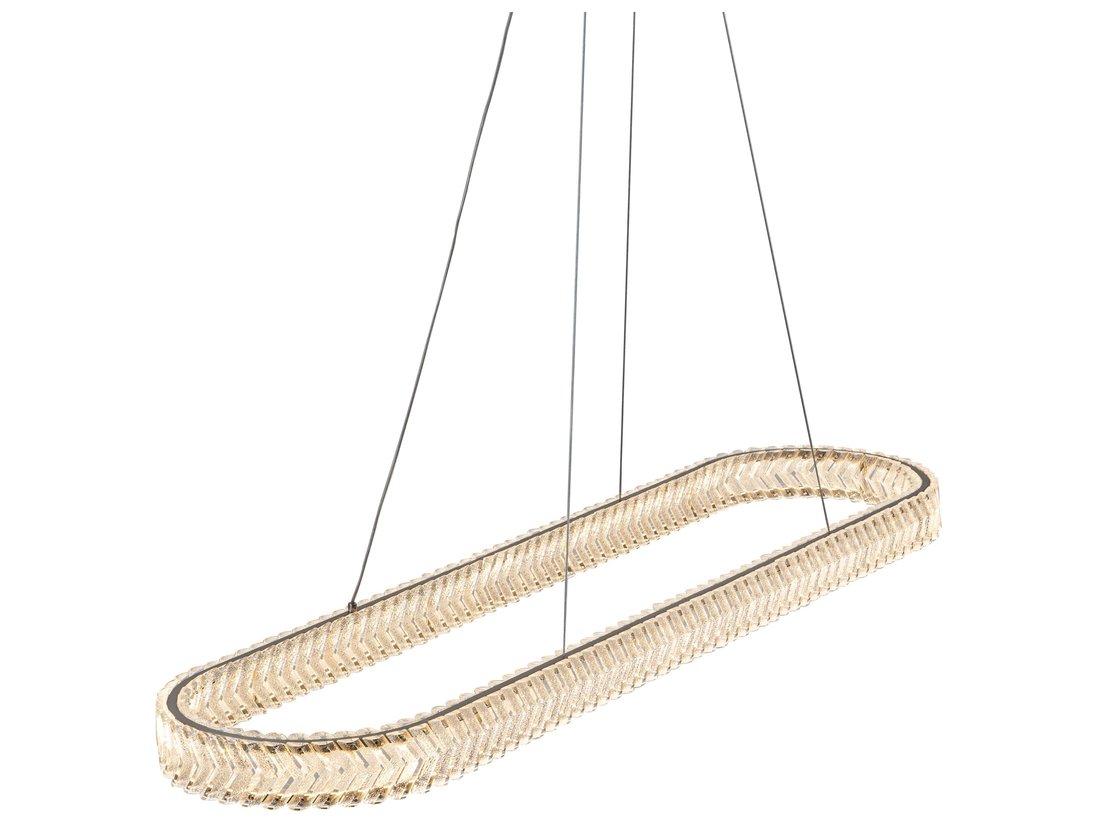 Artcraft Chevron Brushed Nickel Linear Island Pendant