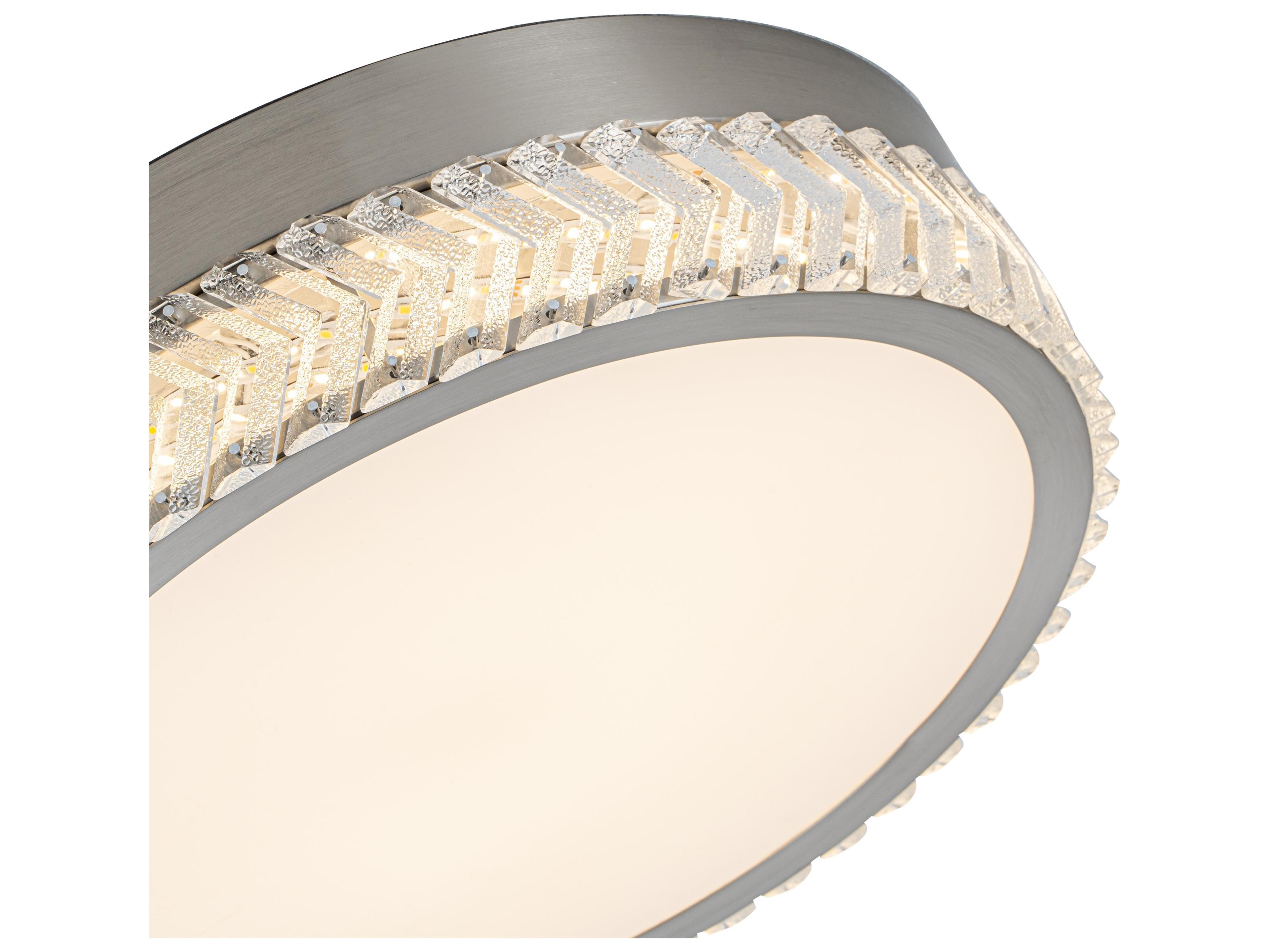 Artcraft Chevron Brushed Nickel Round Flush Mount