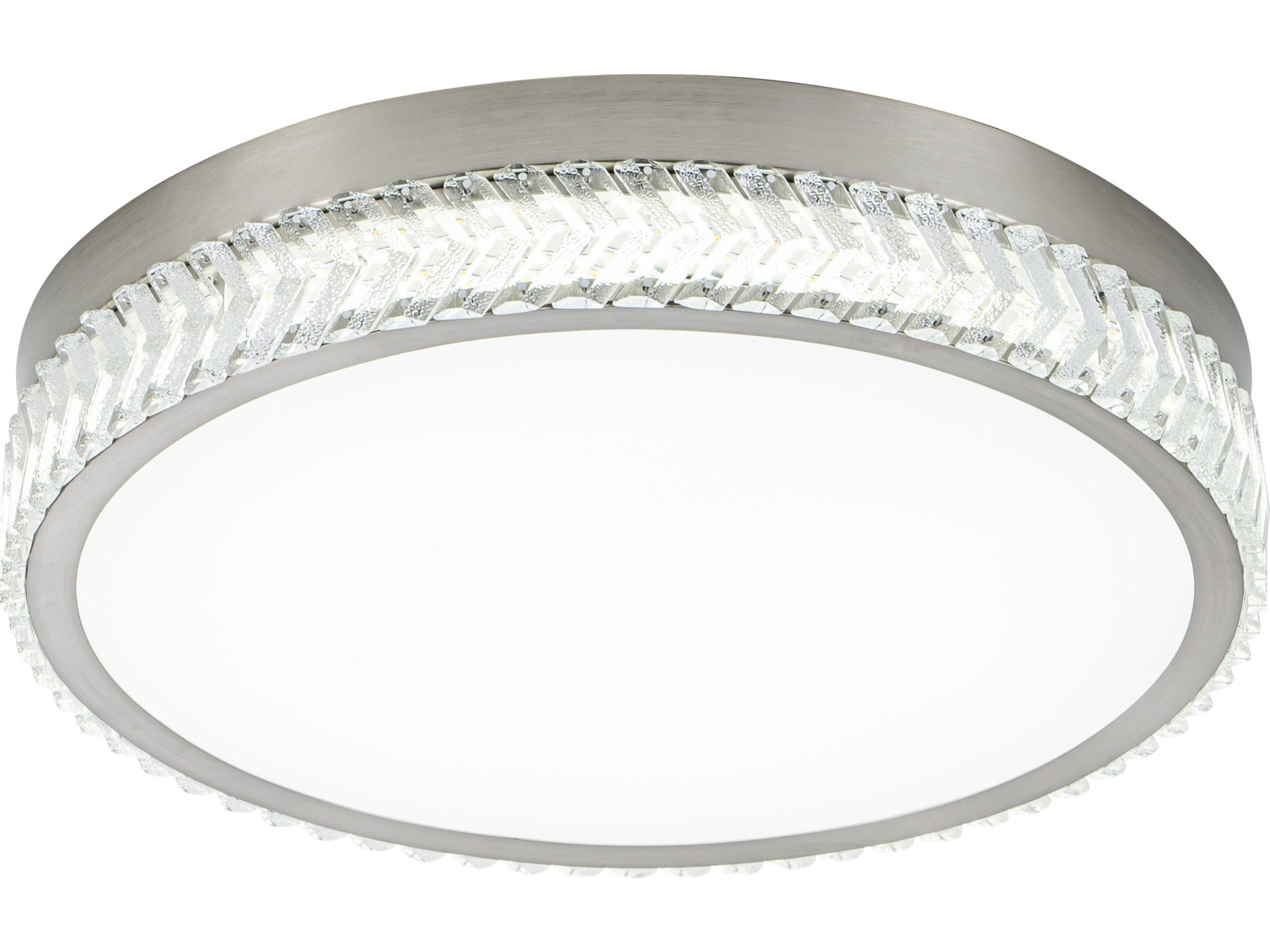 Artcraft Chevron Brushed Nickel Round Flush Mount