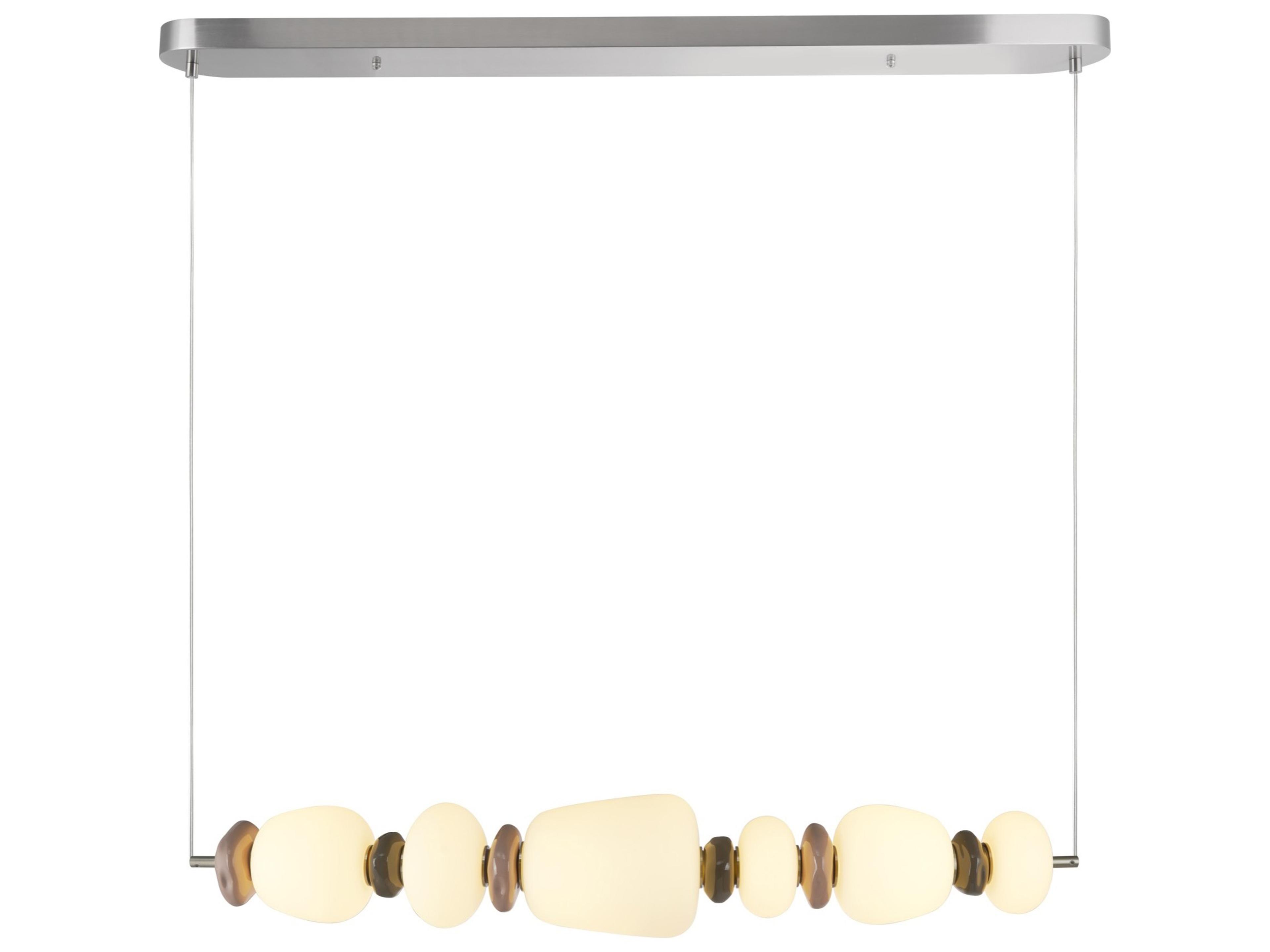 Strata LED Island Pendant Satin Nickel Modern Linear Suspension
