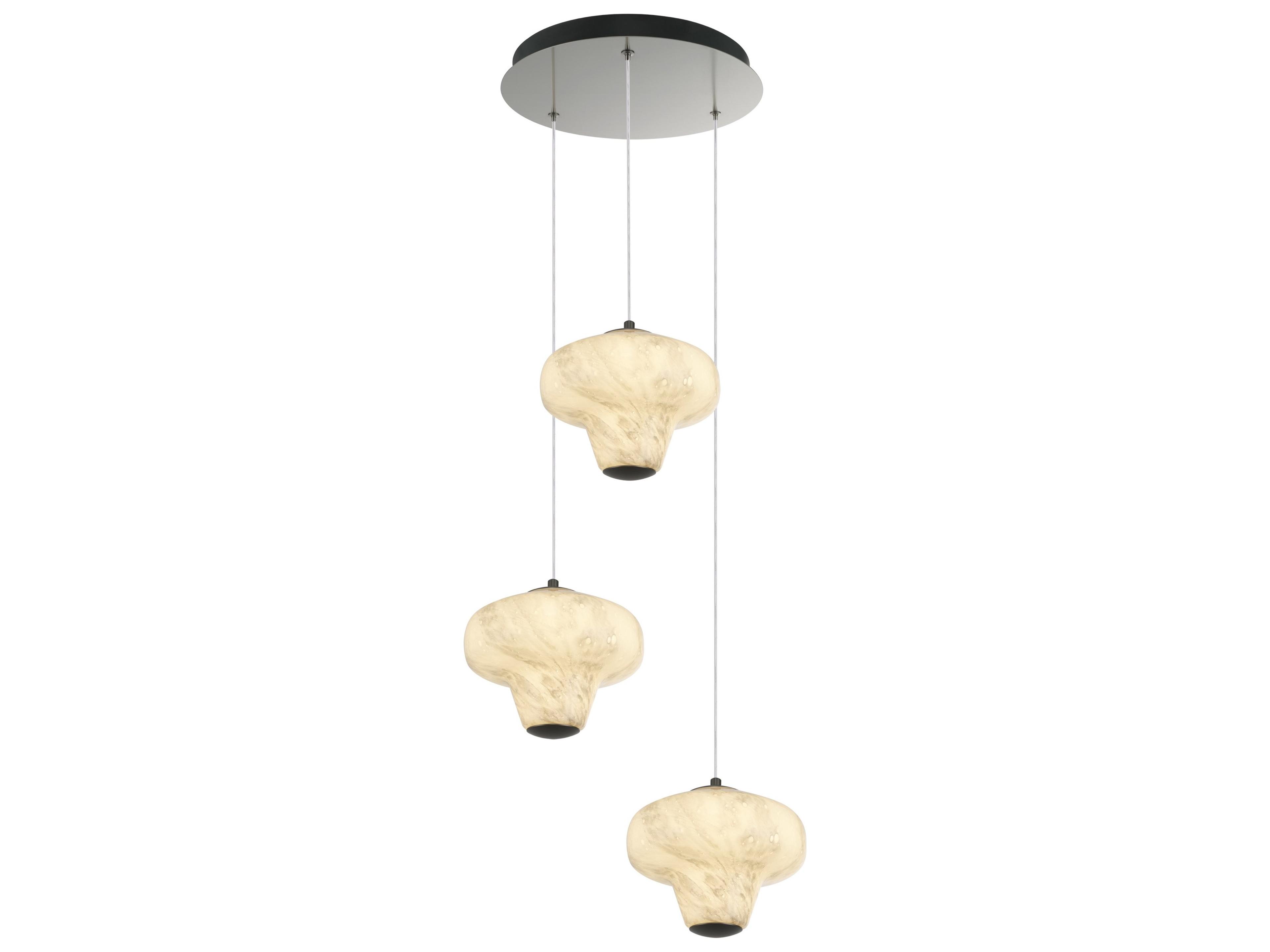 Solara LED Chandelier Modern Graphite Pendant Light