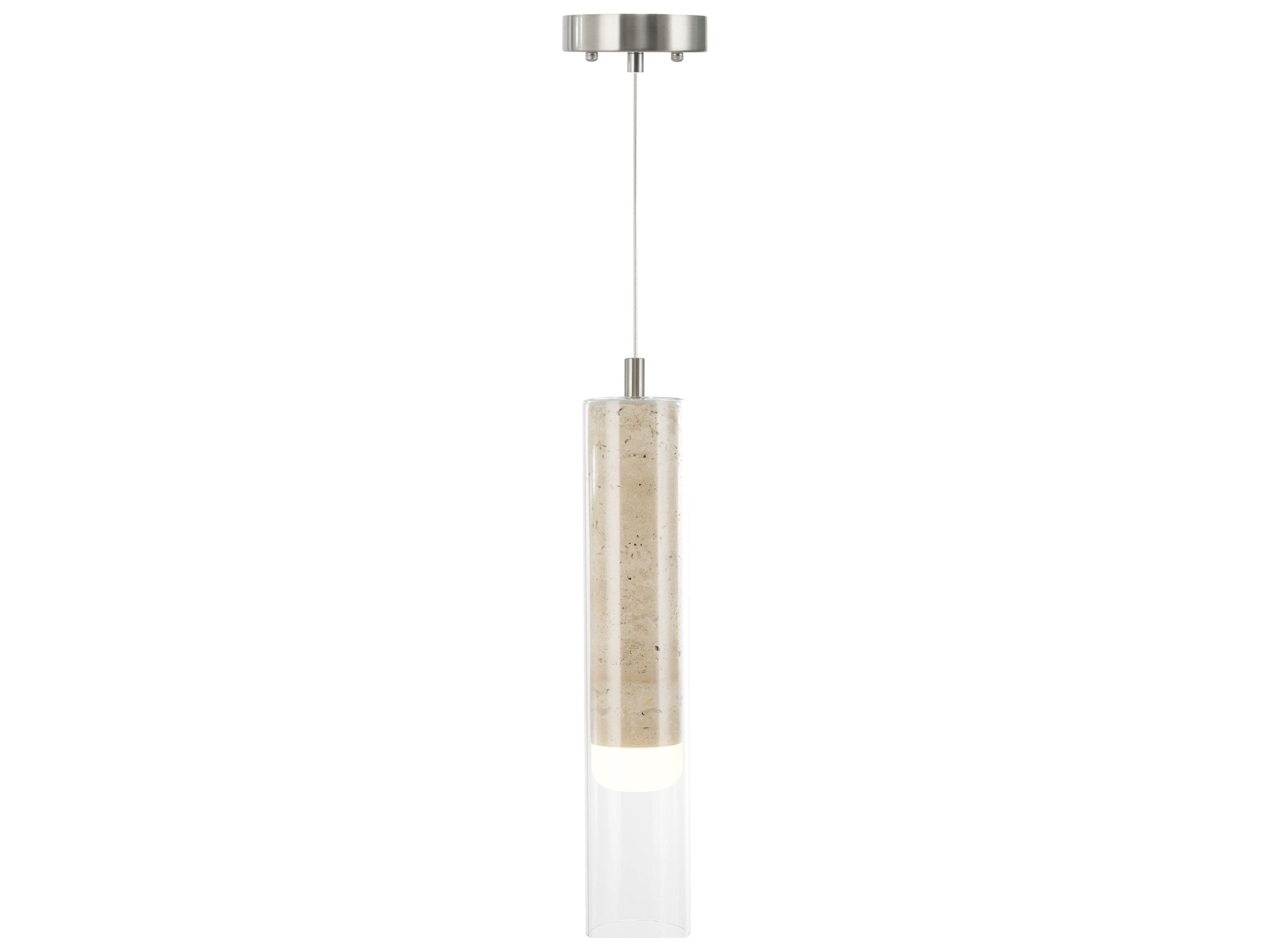 Artcraft Zara 1-Light Brushed Nickel Cylinder Linear Mini Pendant