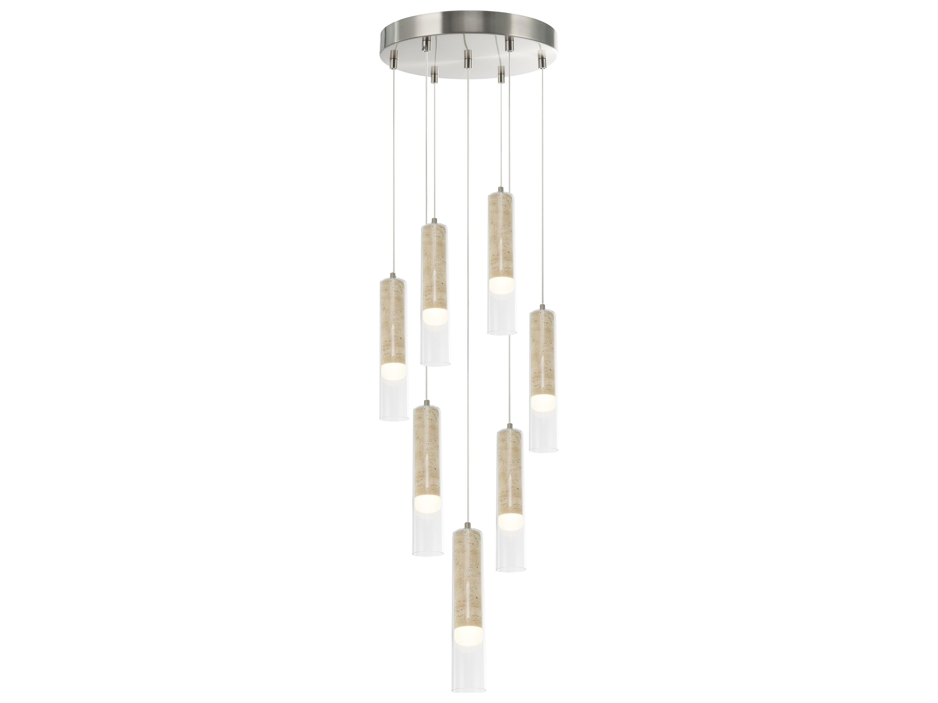 Zara LED Chandelier in Brushed Nickel