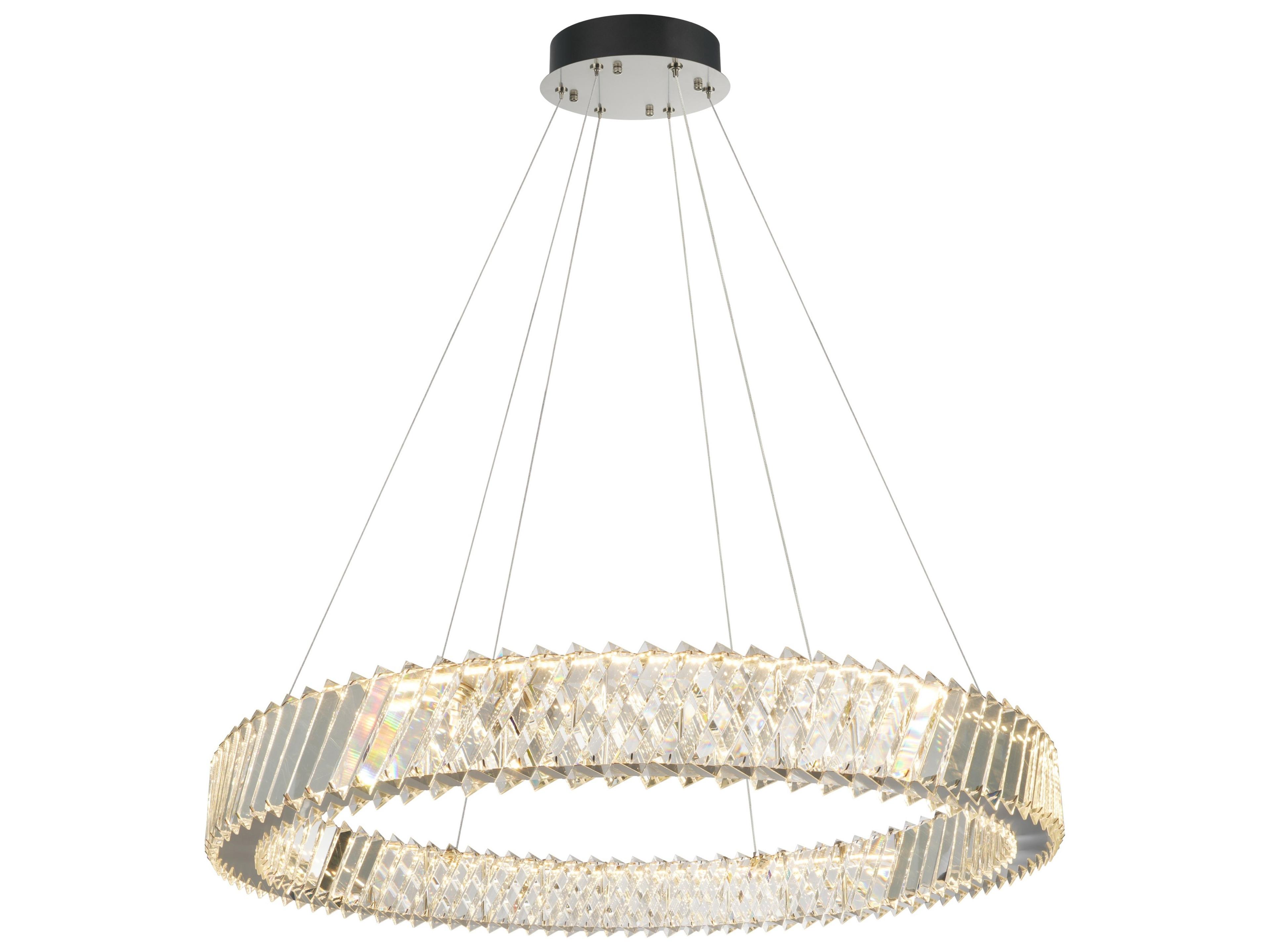 Alya LED Chandelier Polished Nickel Modern Fixture