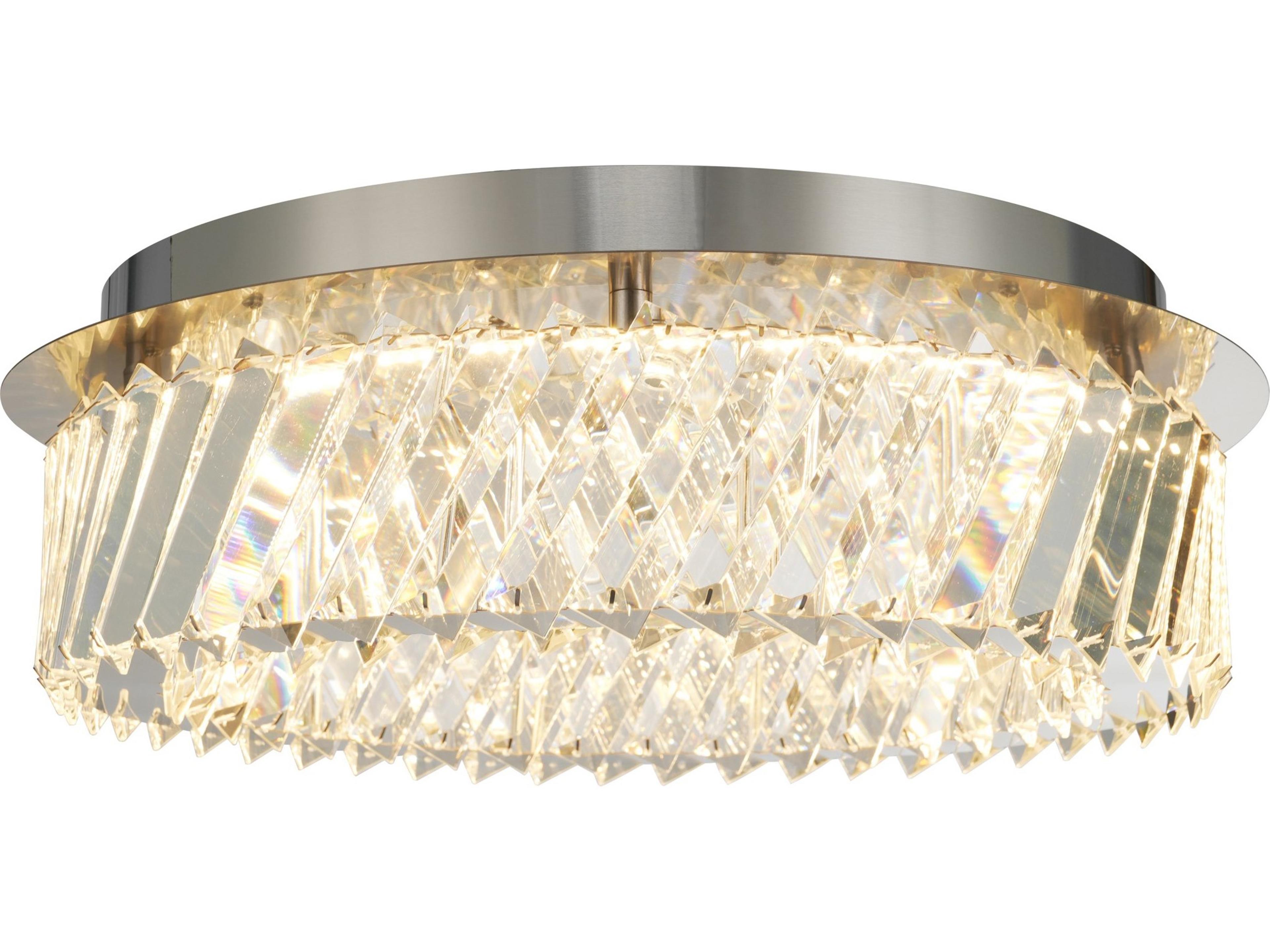 Artcraft Alya 1-Light Polished Nickel Round Flush Mount