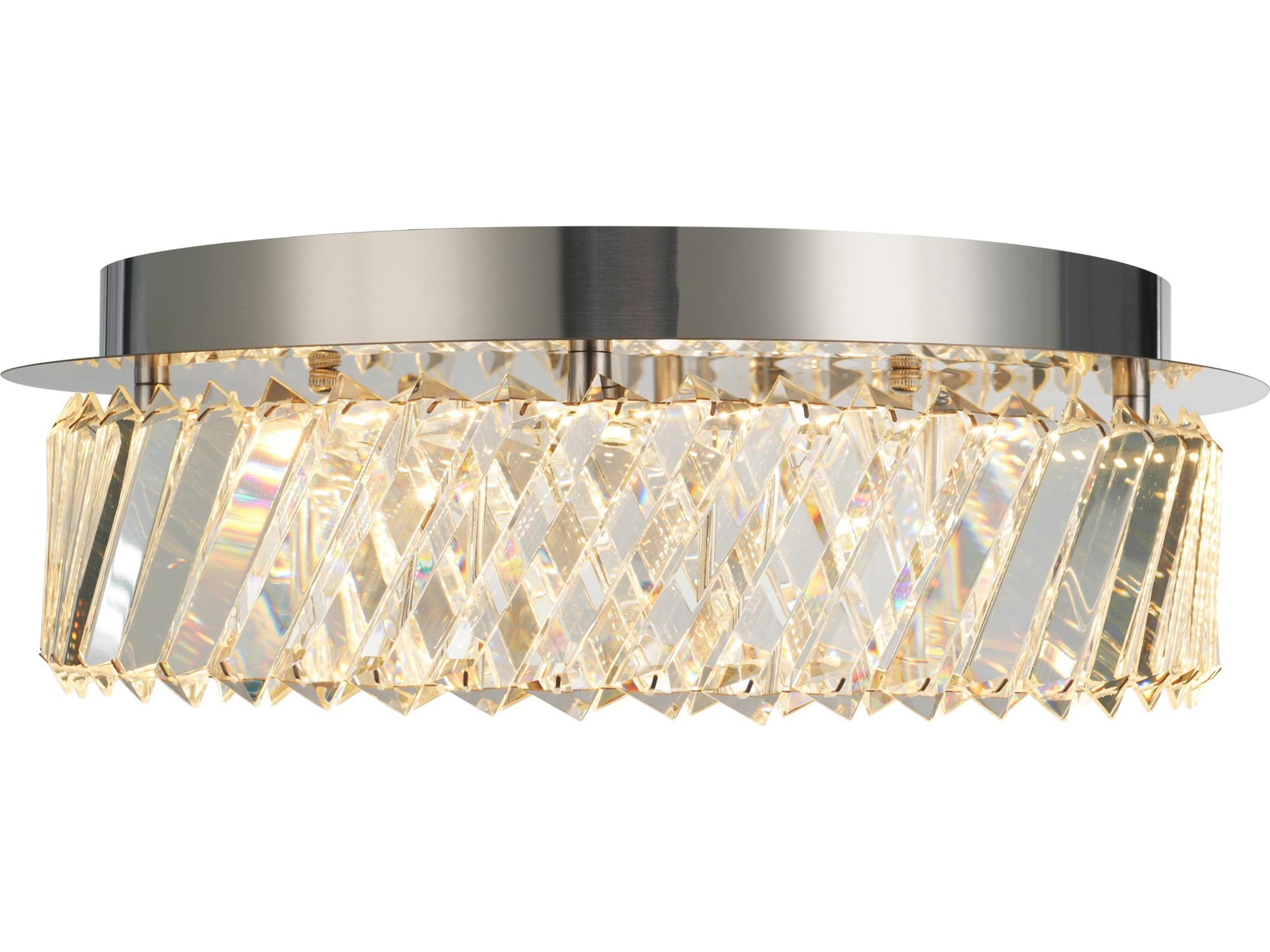 Artcraft Alya 1-Light Polished Nickel Round Flush Mount