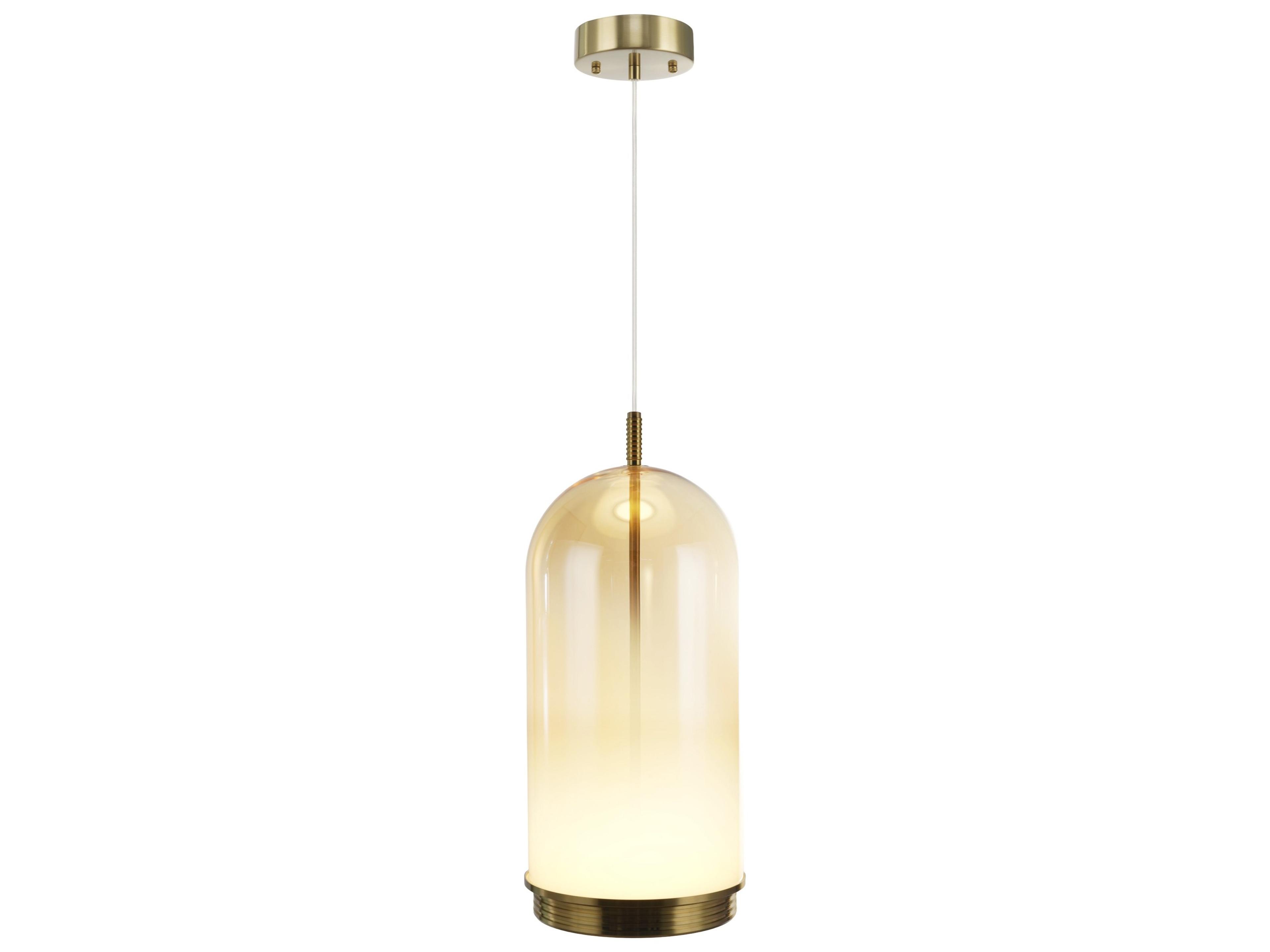 Artcraft Nebulosa 1-Light Brass Cylinder Mini Pendant