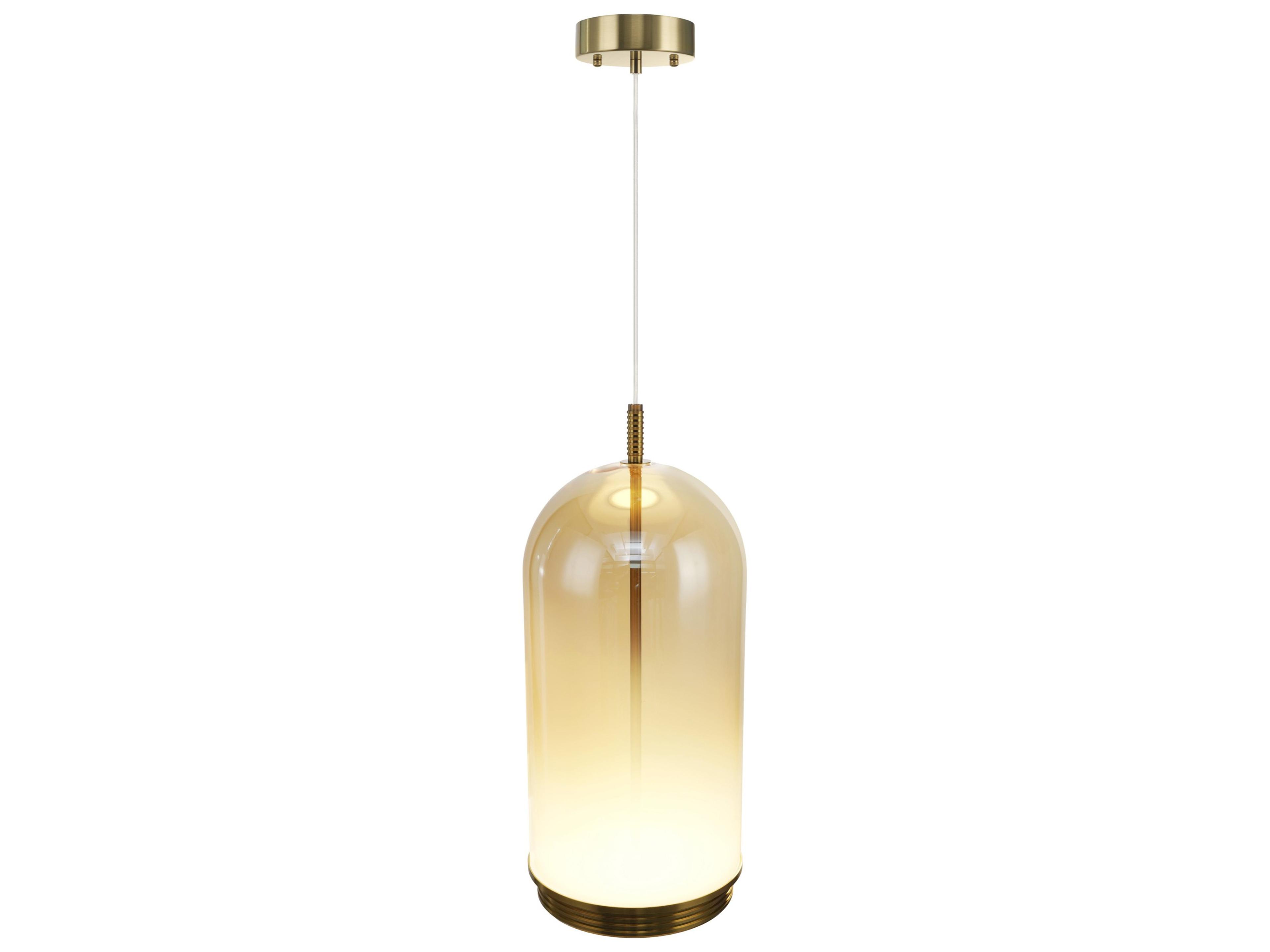 Artcraft Nebulosa 1-Light Brass Cylinder Mini Pendant