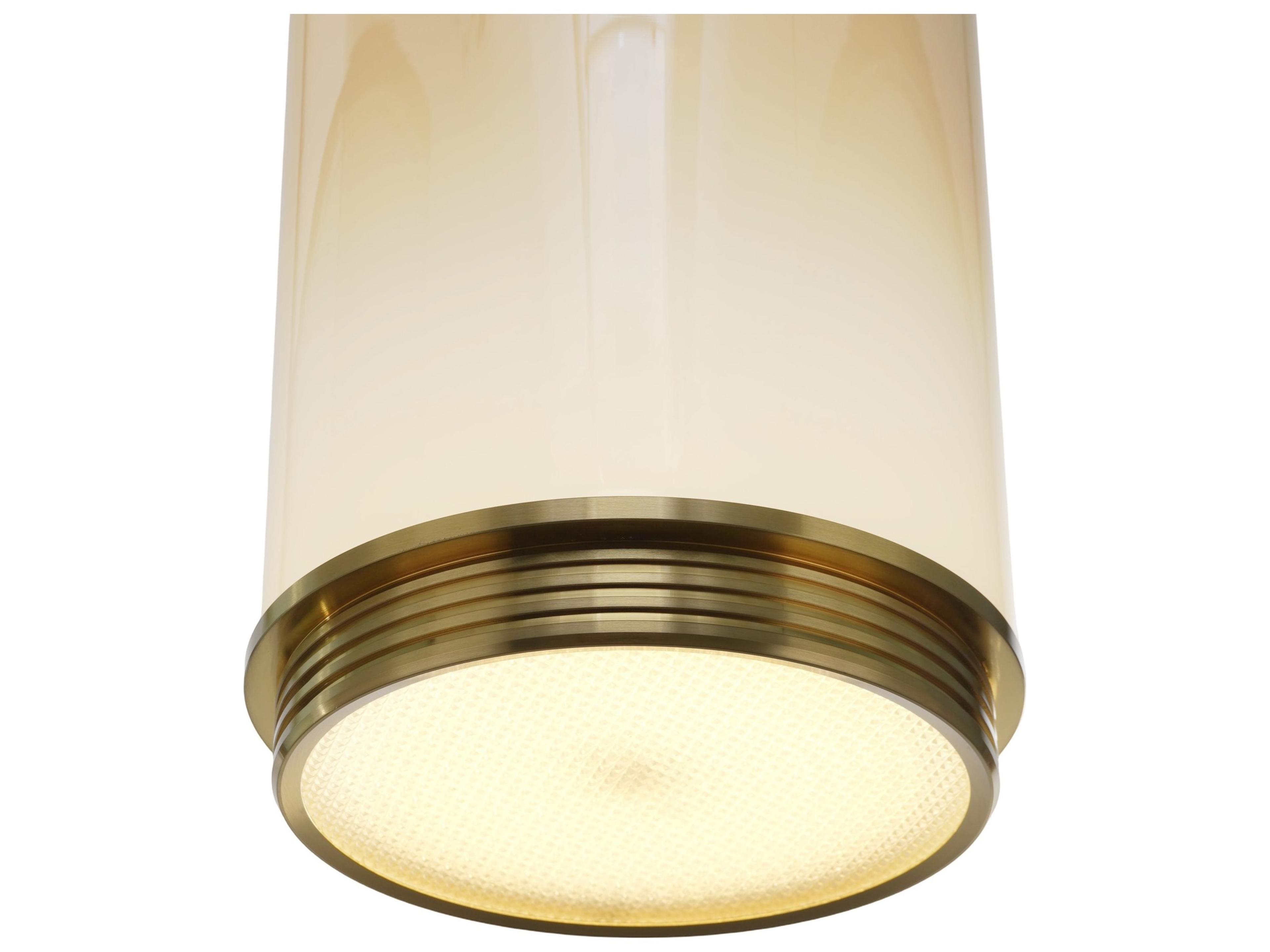 Artcraft Nebulosa 1-Light Brass Cylinder Mini Pendant