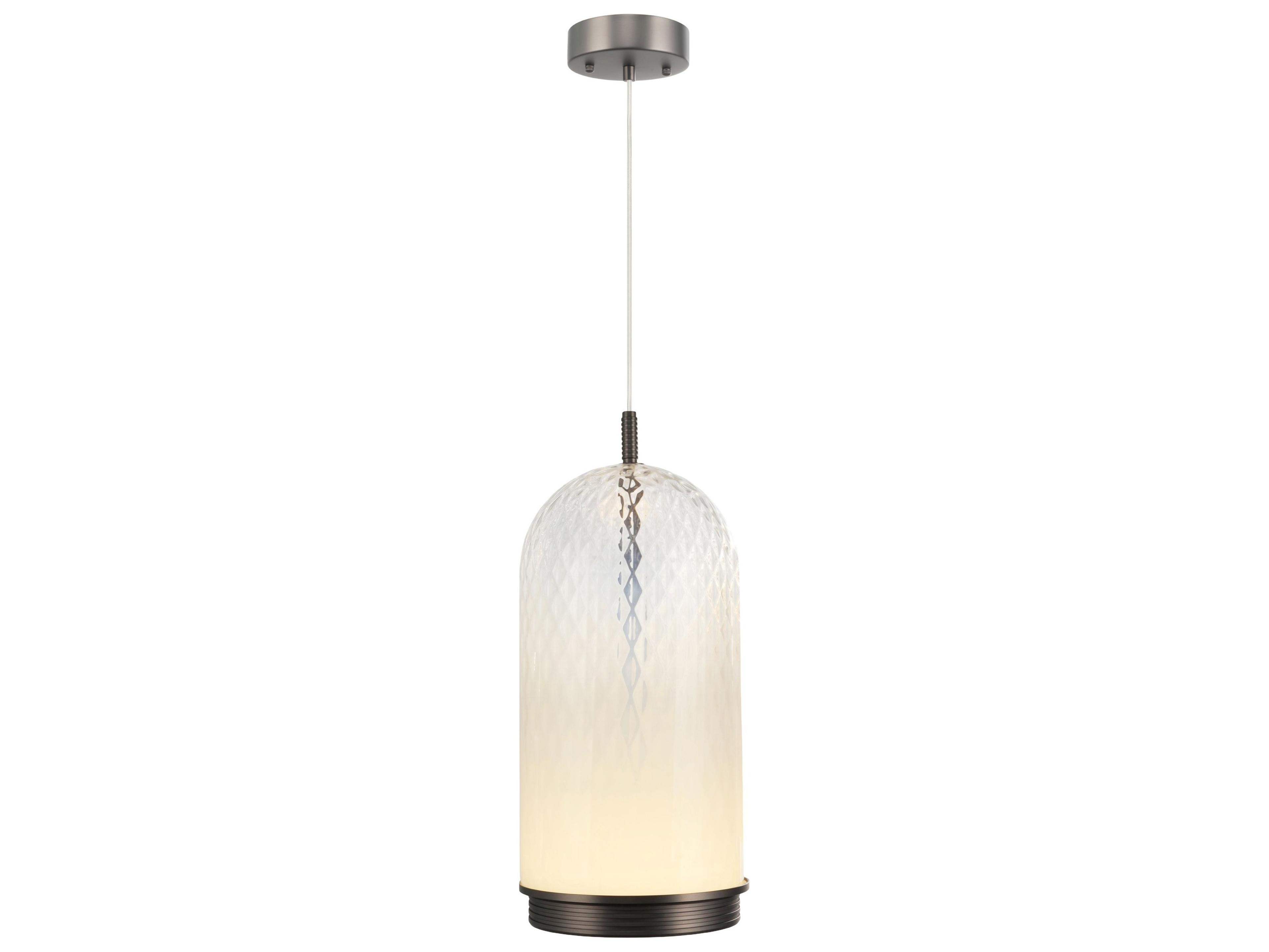 Artcraft Nebulosa 1-Light Graphite Gray Cylinder Mini Pendant