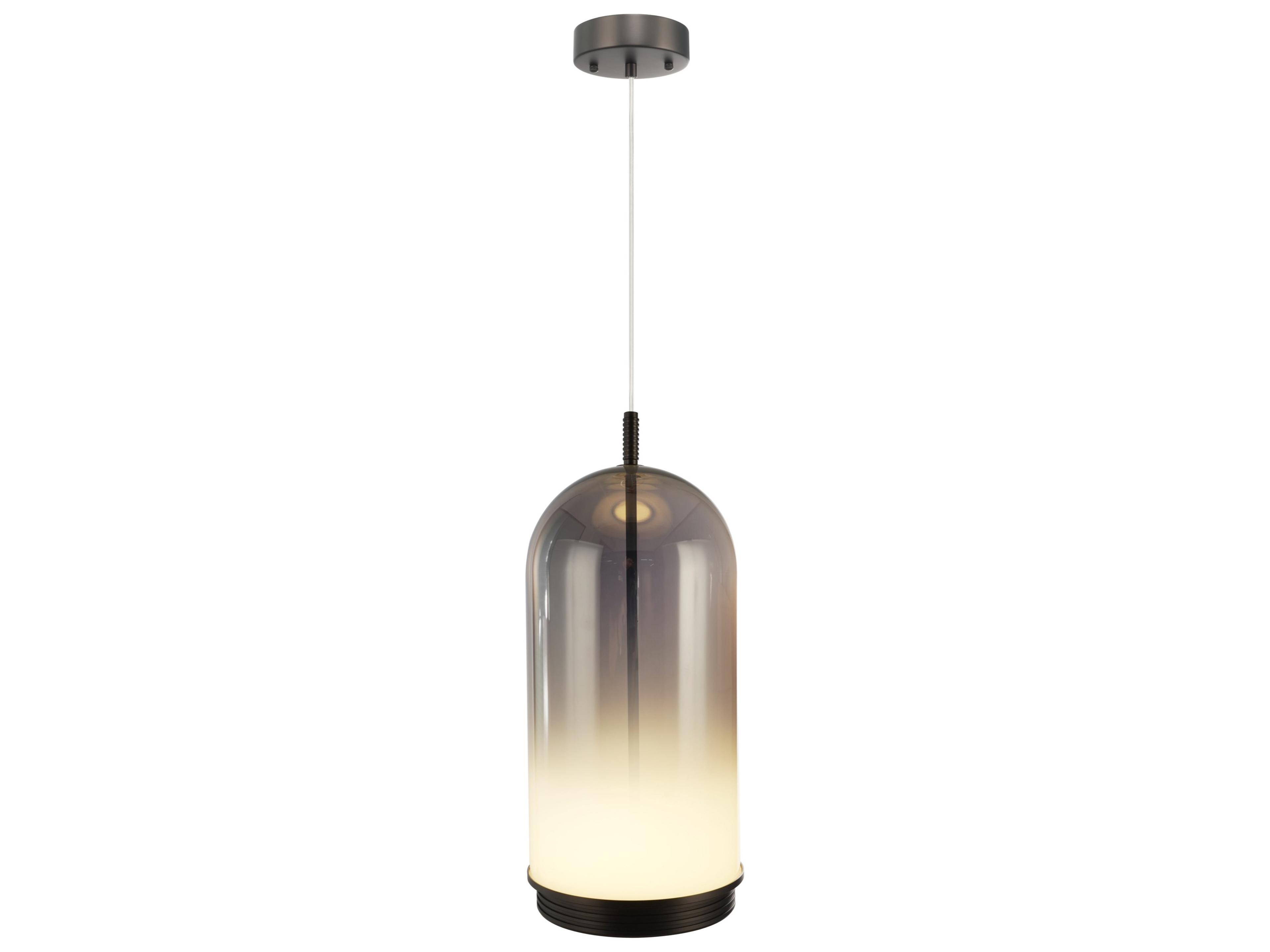 Artcraft Nebulosa 1-Light Graphite Gray Cylinder Mini Pendant