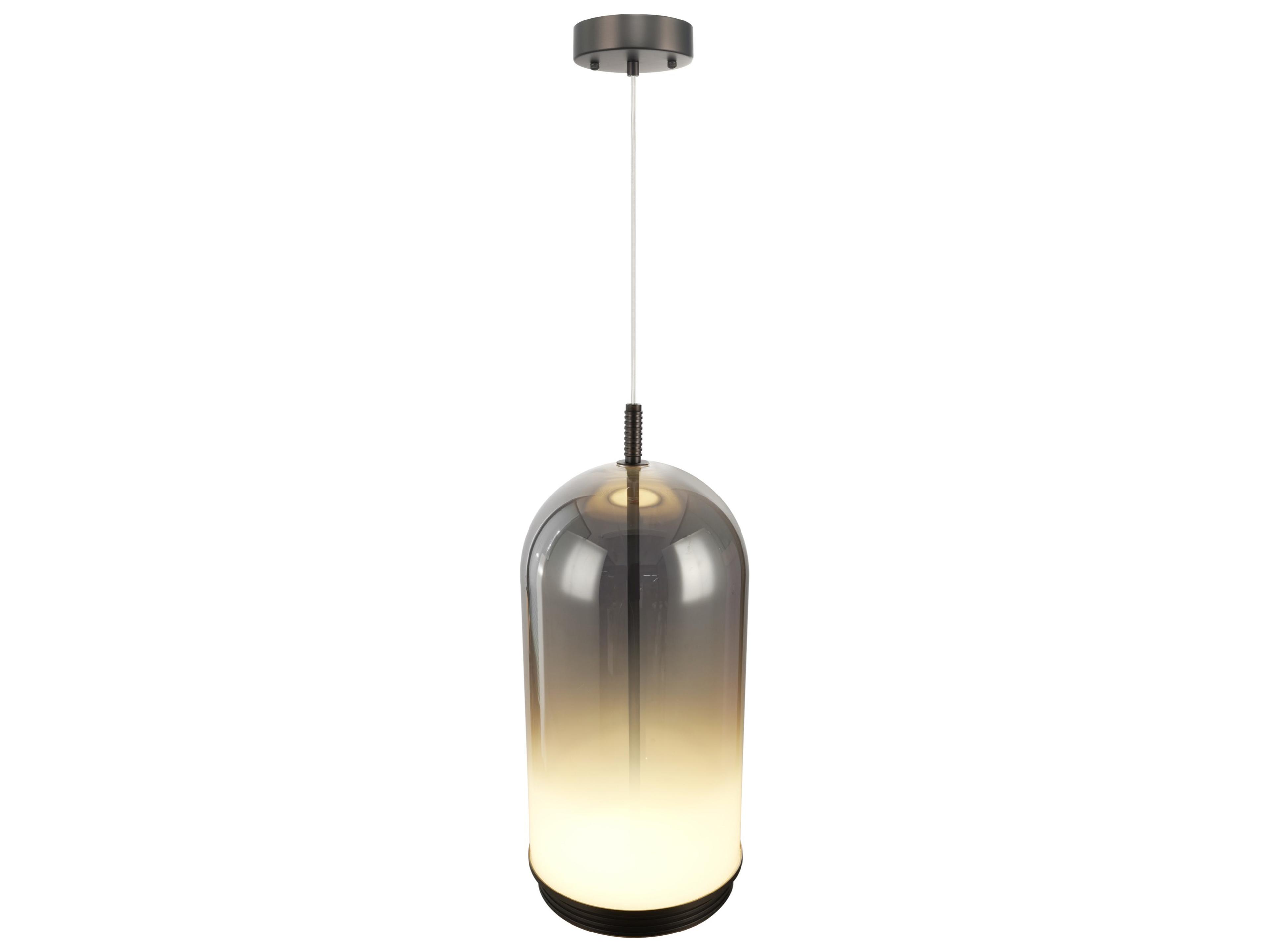 Artcraft Nebulosa 1-Light Graphite Gray Cylinder Mini Pendant