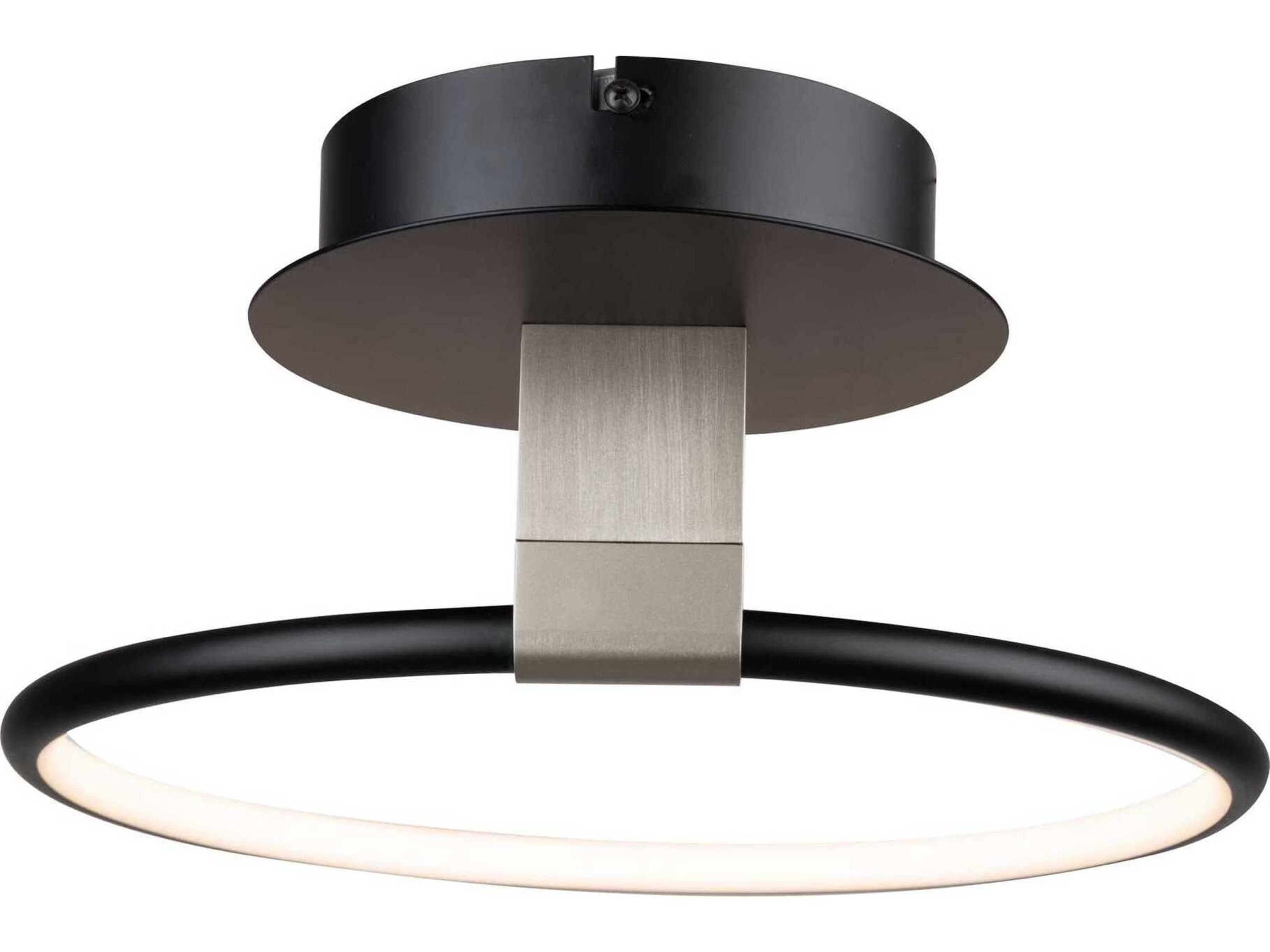 Artcraft Halo Black LED Round Semi Flush Mount