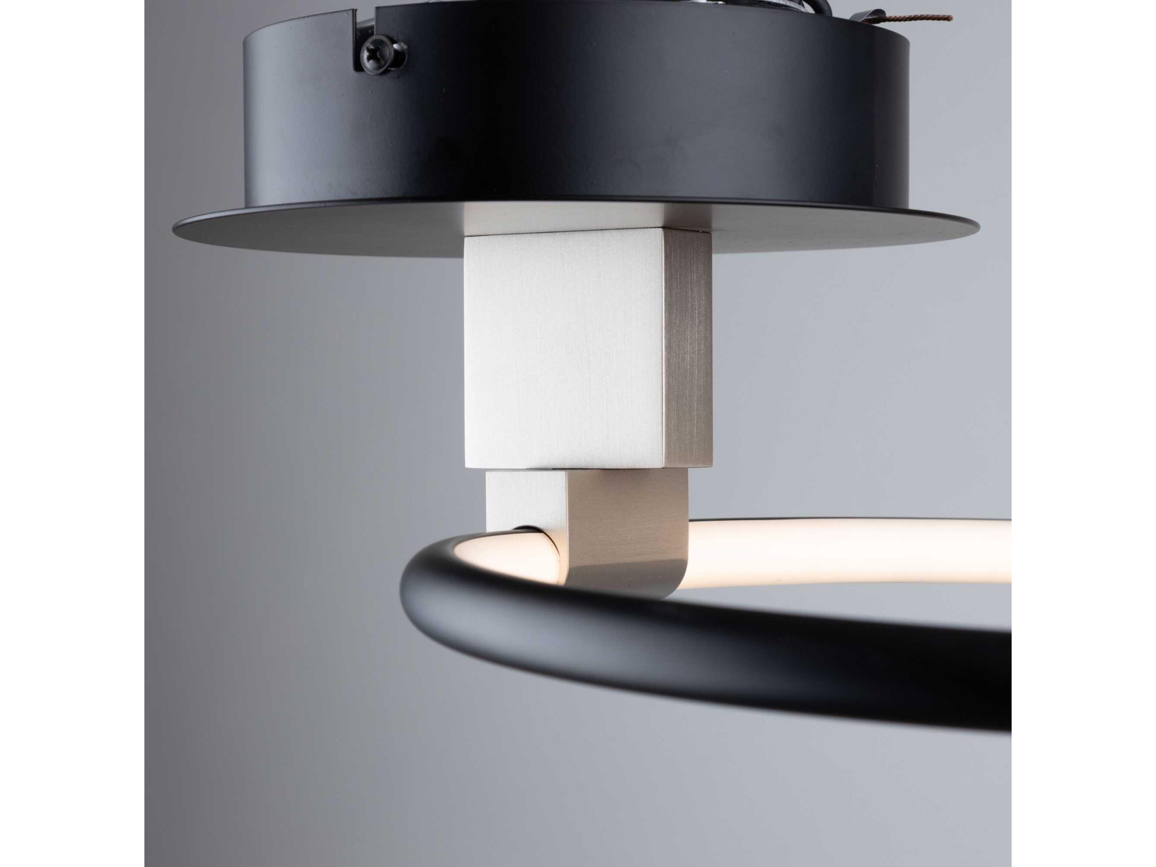 Artcraft Halo Black LED Round Semi Flush Mount