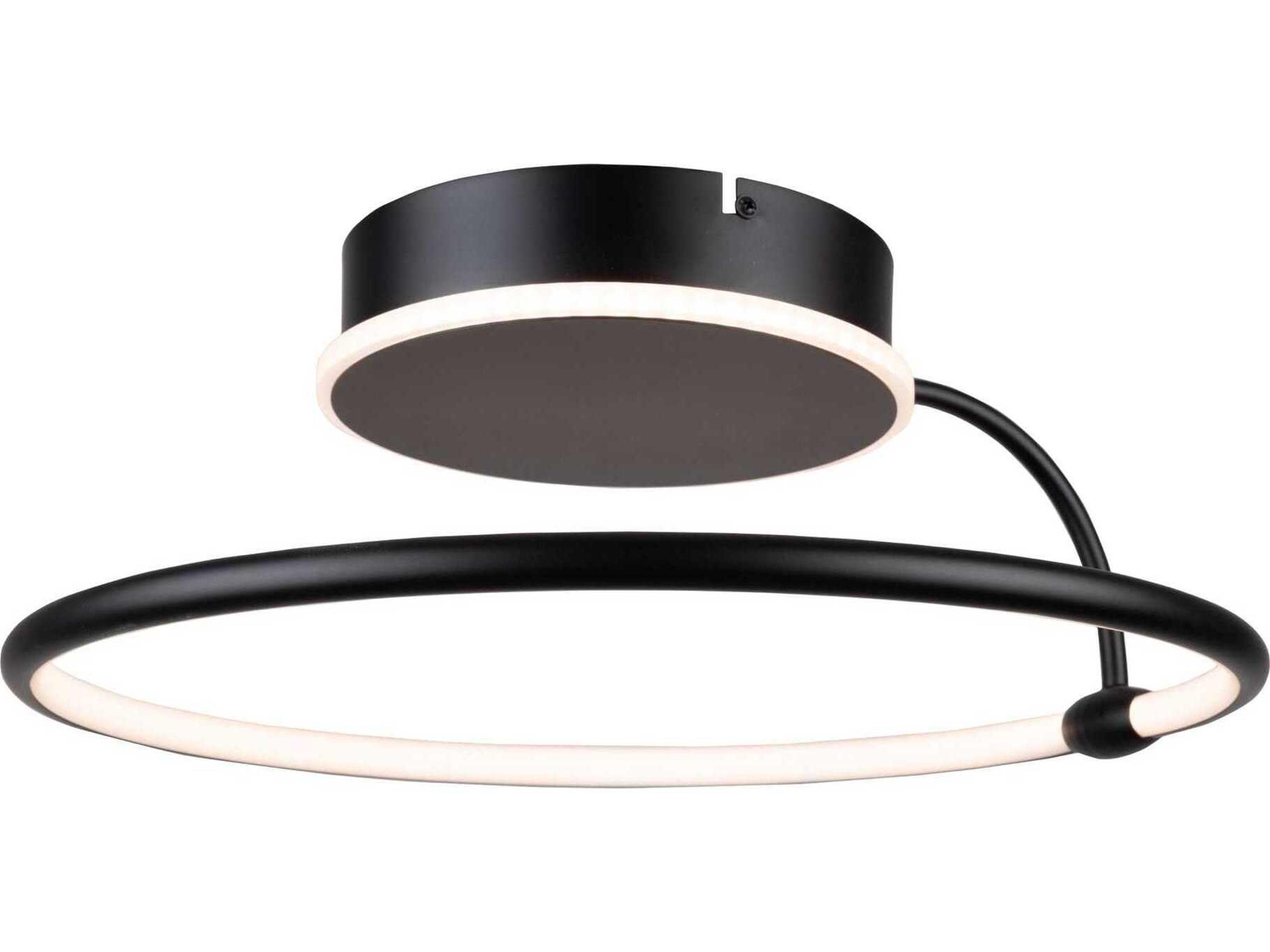 Artcraft Halo Black LED Round Semi Flush Mount