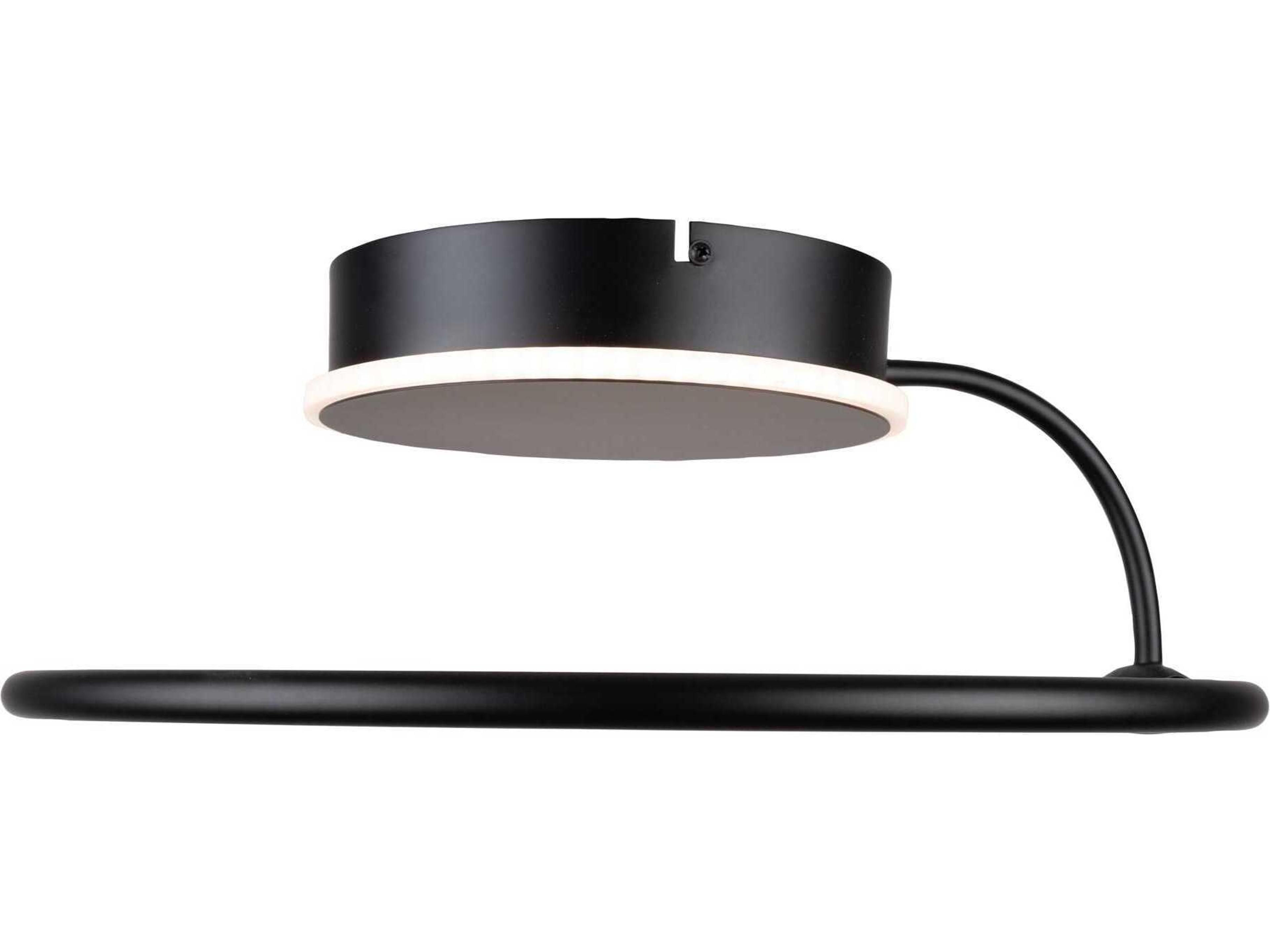 Artcraft Halo Black LED Round Semi Flush Mount