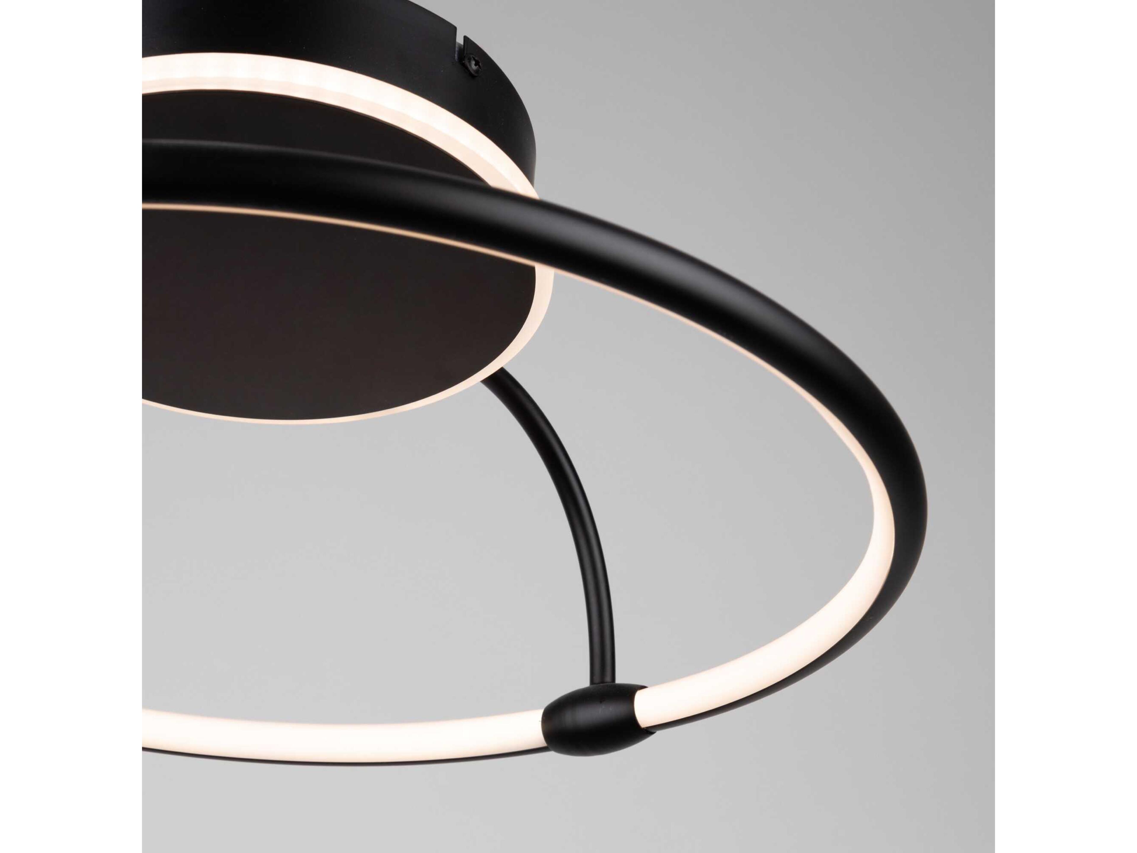 Artcraft Halo Black LED Round Semi Flush Mount