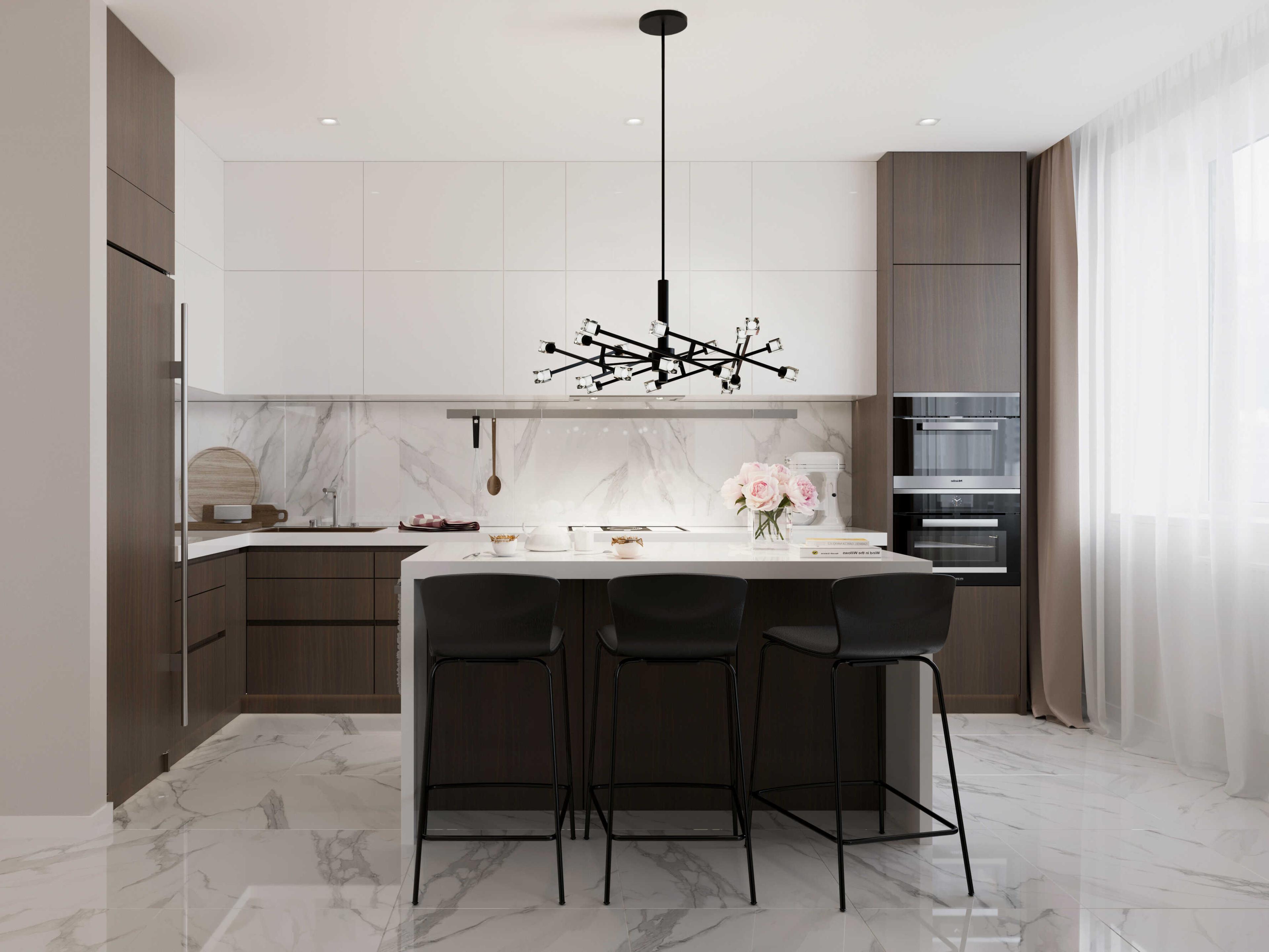 Artcraft Batton 19-Light Black Glass LED Geometric Pendant