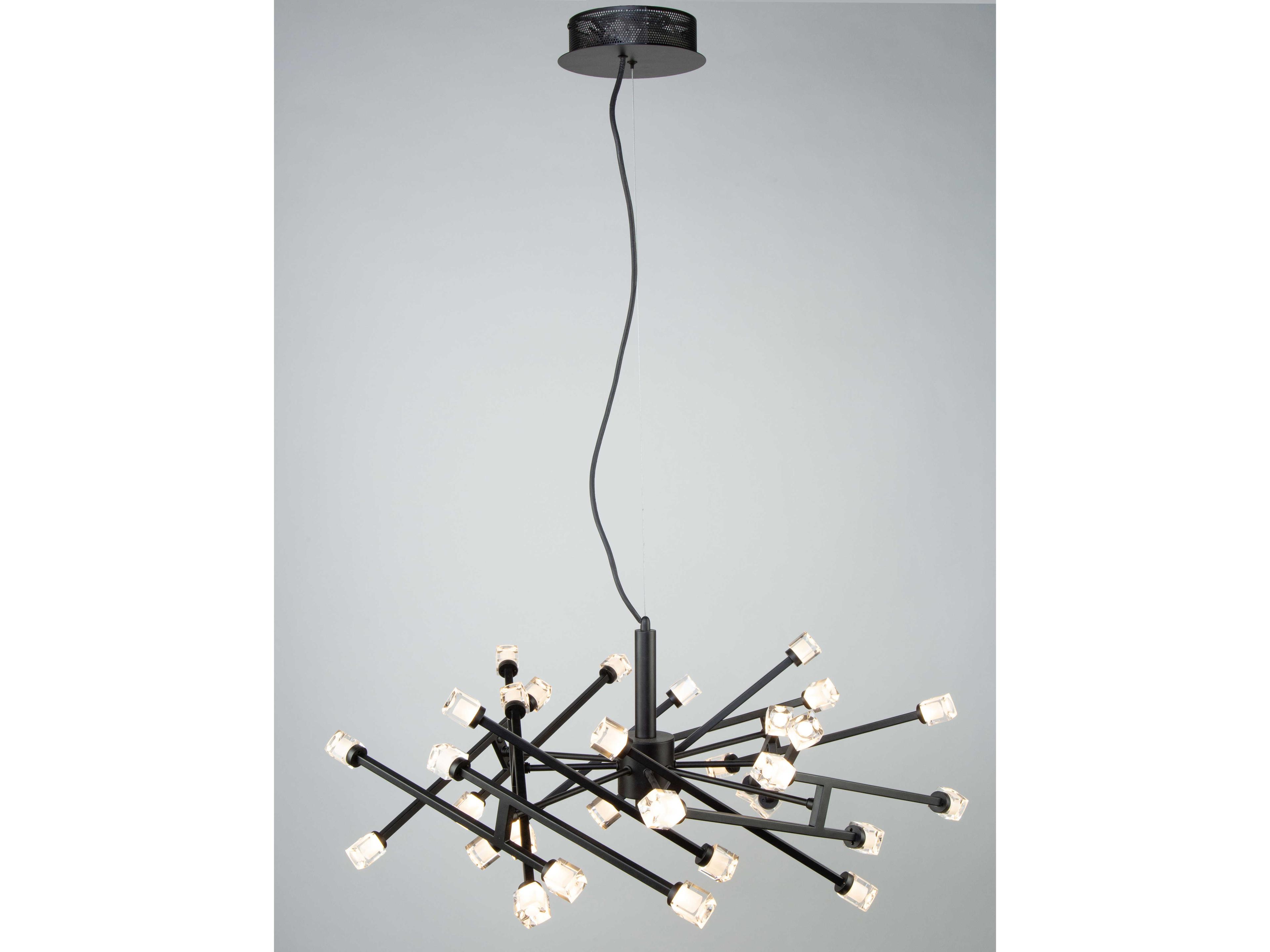 Artcraft Batton 30-Light Black Glass LED Geometric Pendant