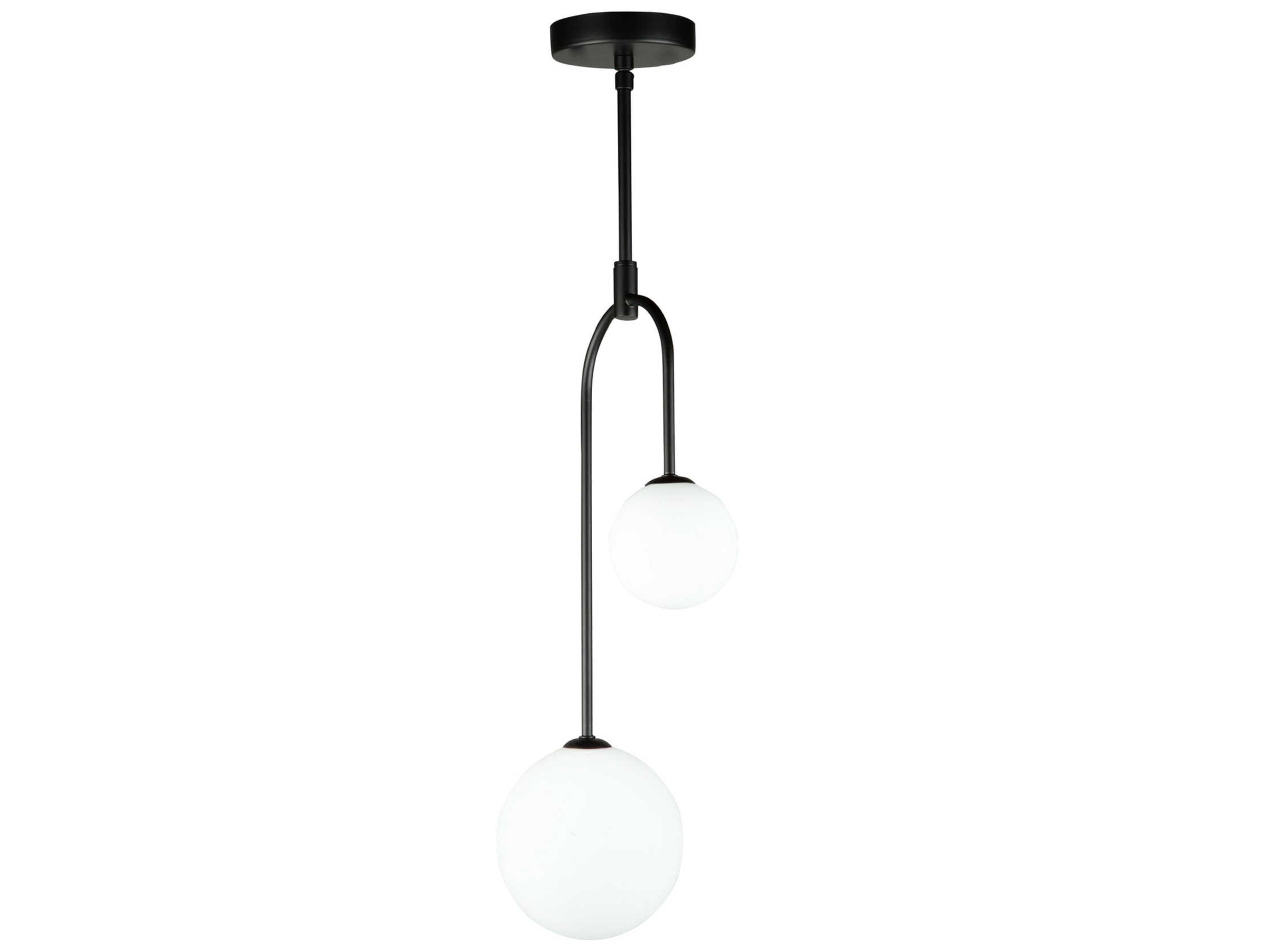 Artcraft Comet 2-Light Semi Matte Black Glass LED Globe Pendant