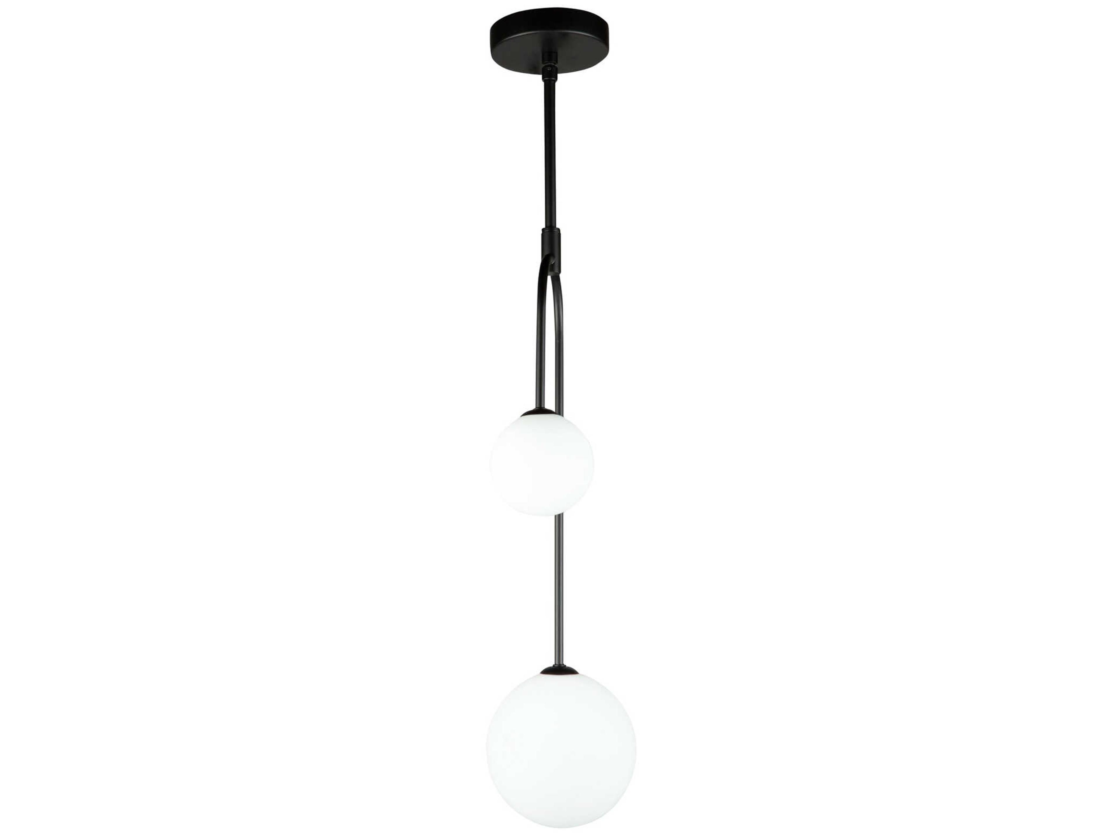Artcraft Comet 2-Light Semi Matte Black Glass LED Globe Pendant