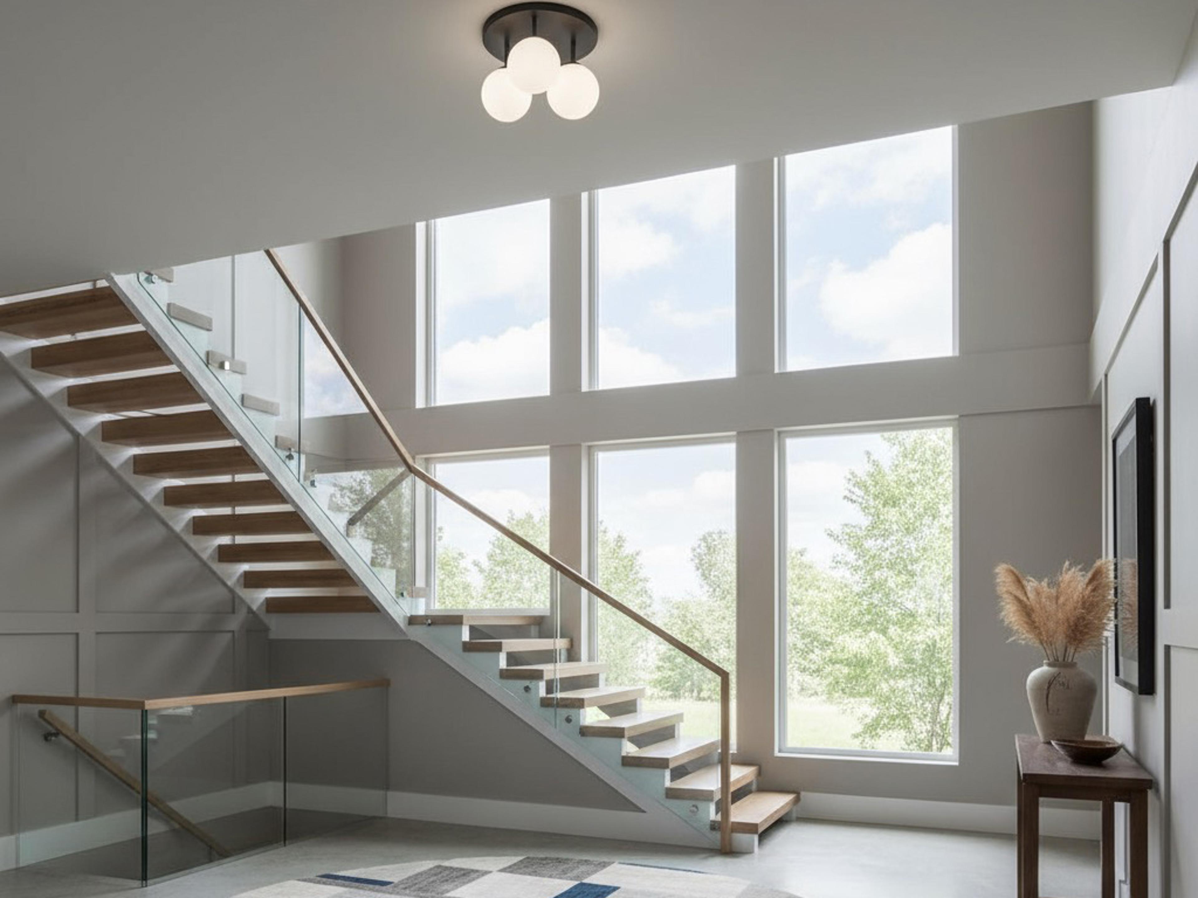 Artcraft Comet 3-Light Semi Matte Black Glass LED Globe Flush Mount