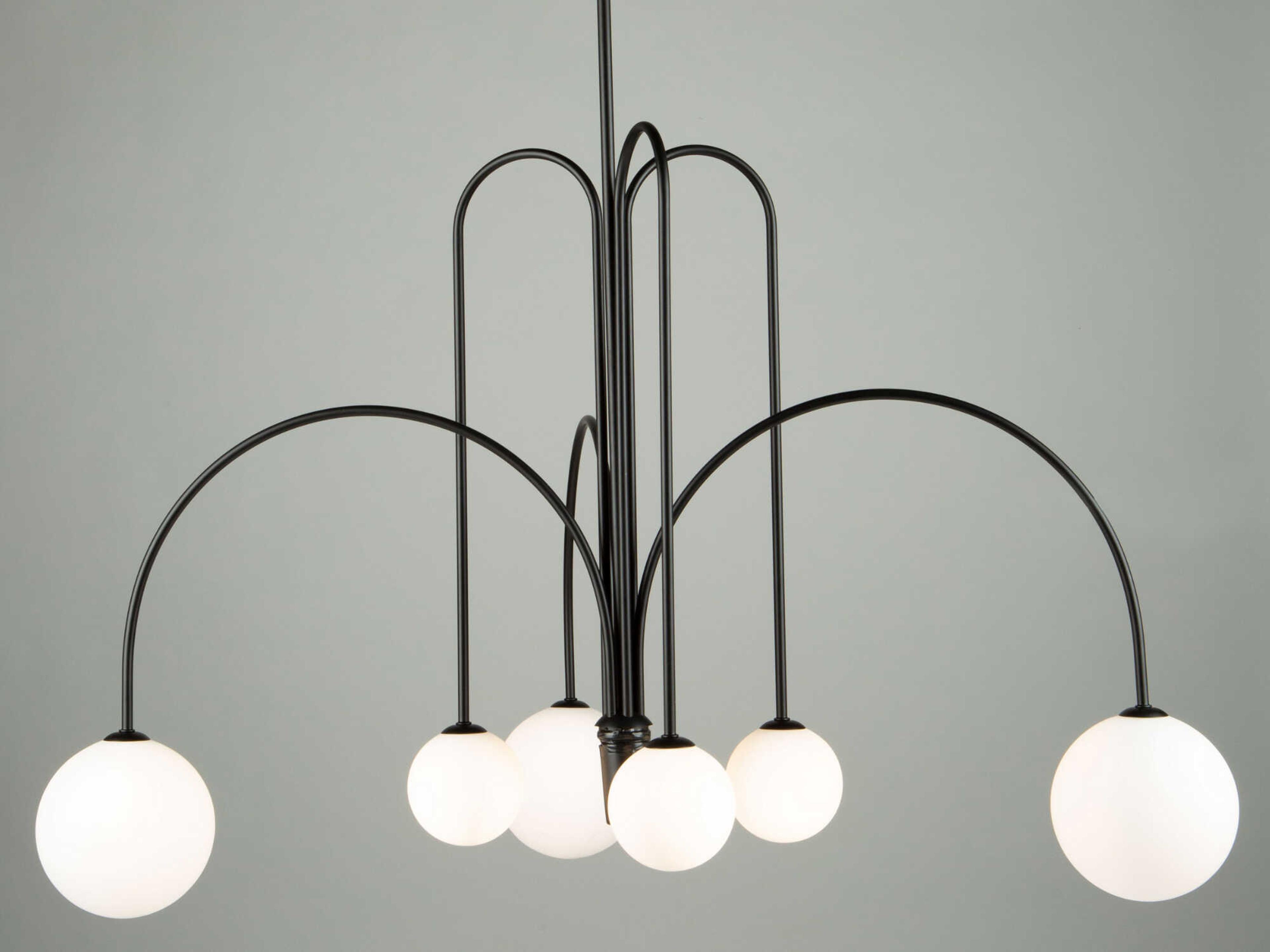 Artcraft Comet 6-Light Semi Matte Black Glass LED Globe Chandelier