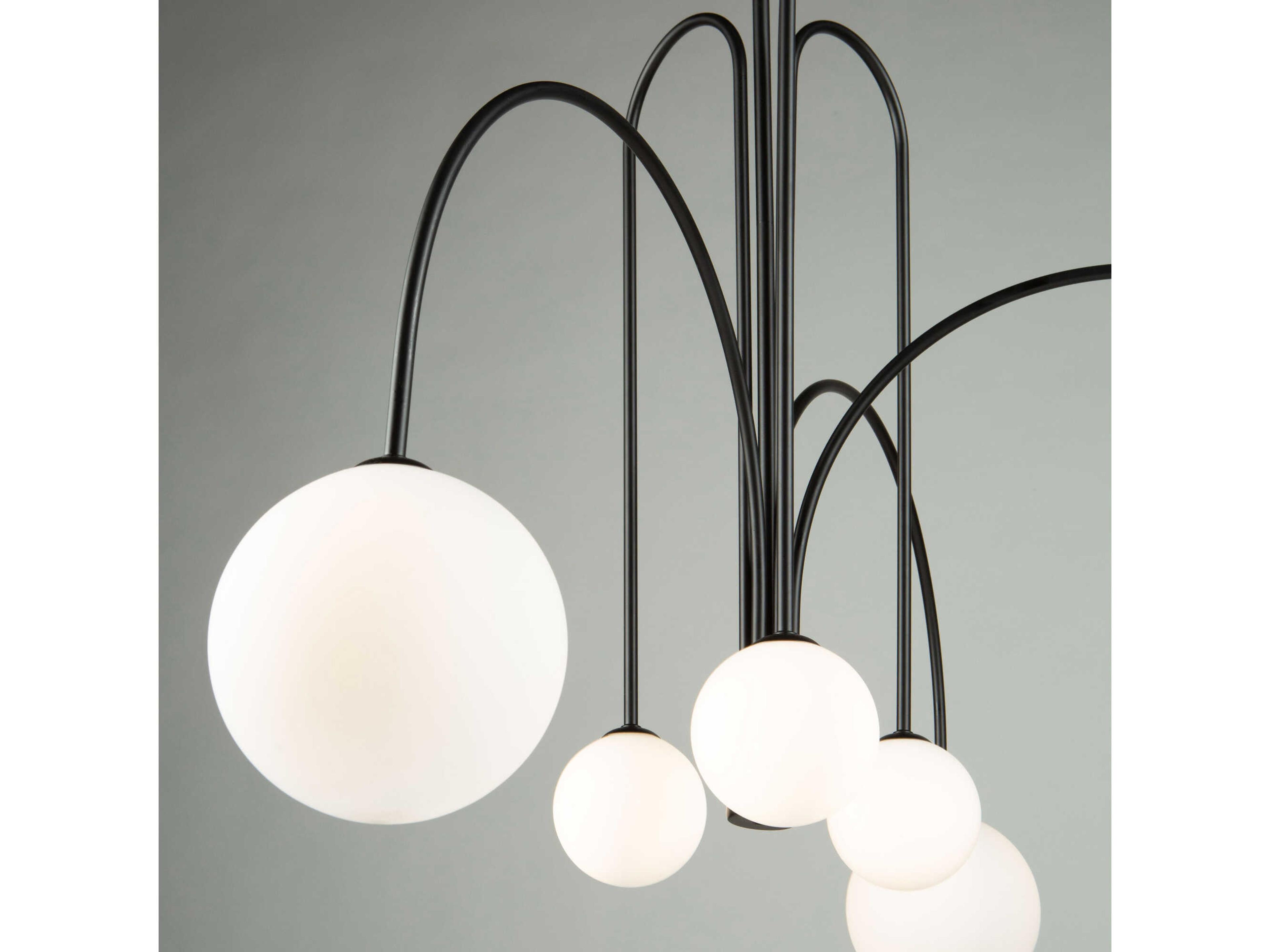 Artcraft Comet 6-Light Semi Matte Black Glass LED Globe Chandelier