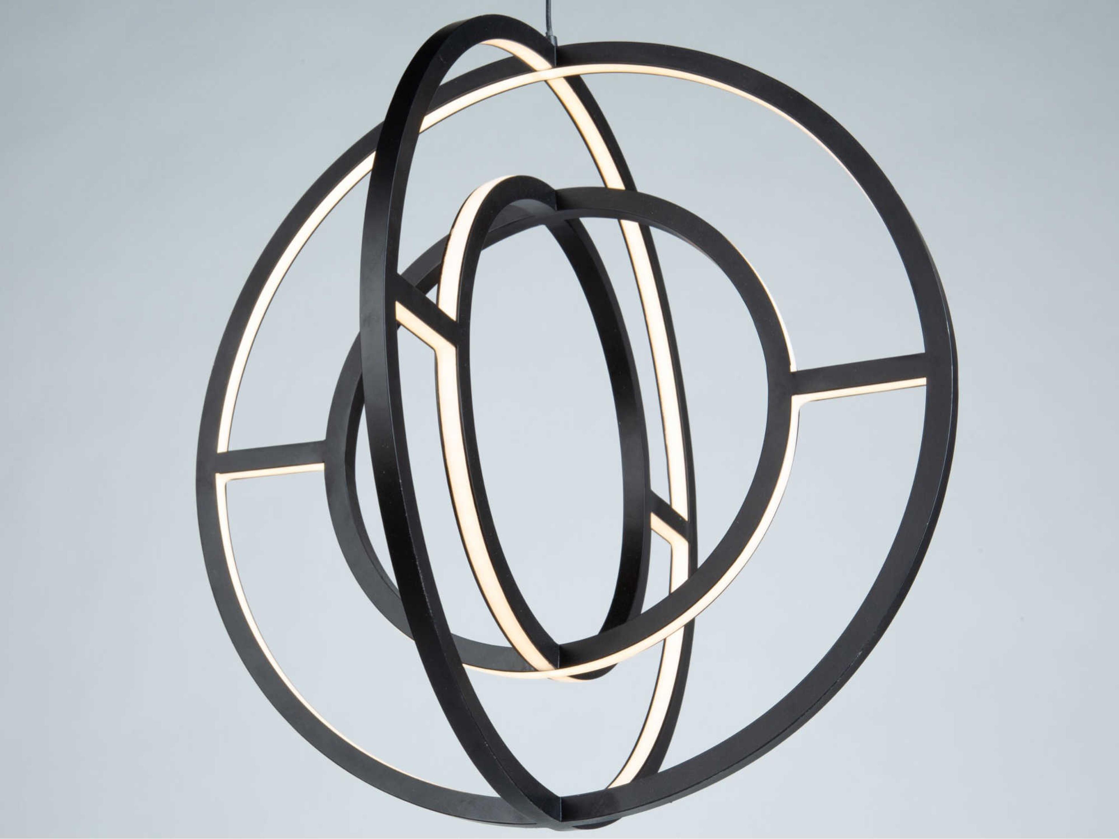 Artcraft Celestial 4-Light Matte Black LED Geometric Round Pendant