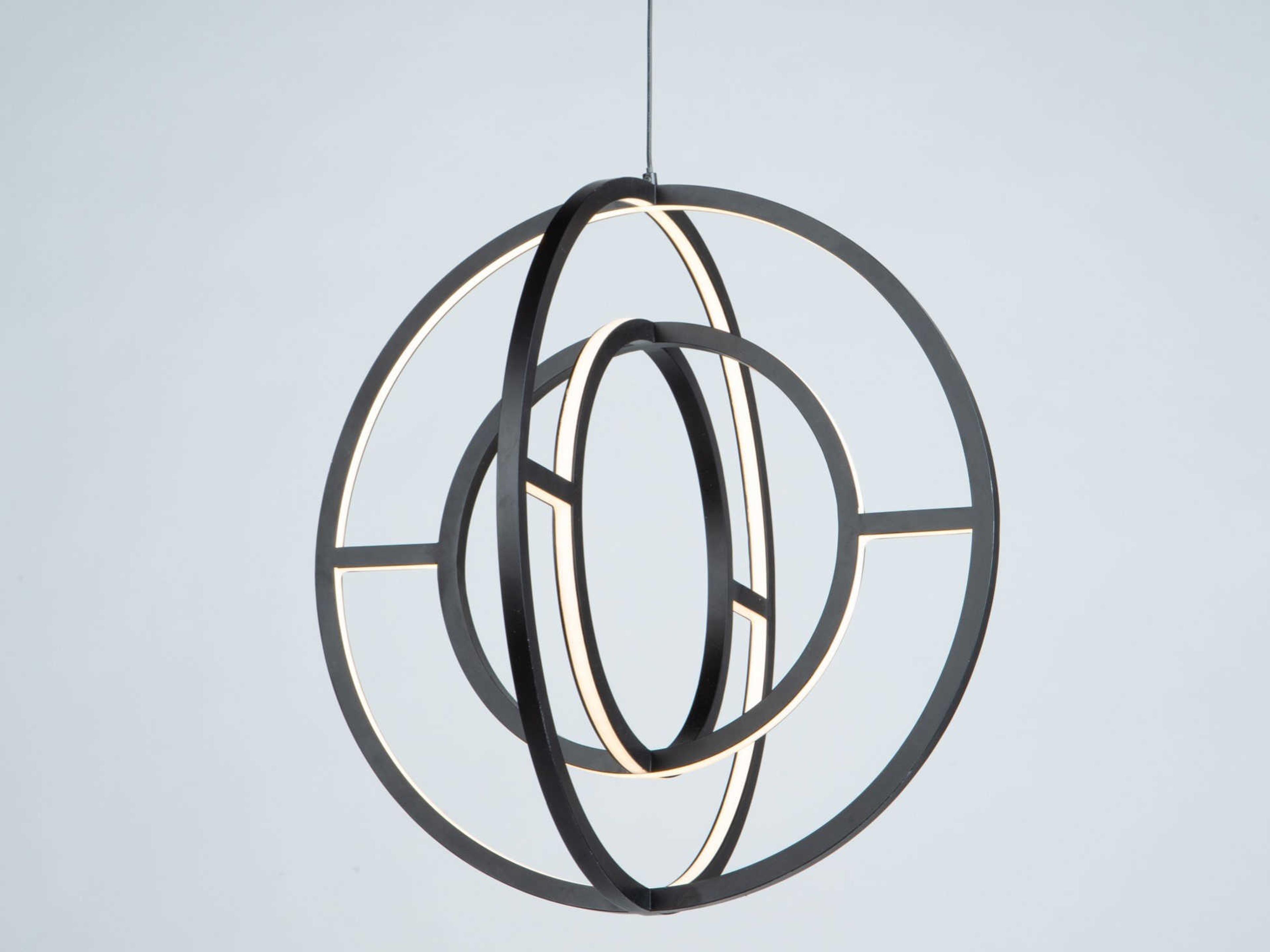 Artcraft Celestial 4-Light Matte Black LED Geometric Round Pendant